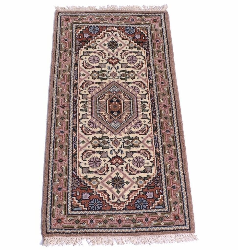 Orientteppich 144x75 cm Bidjar handgeknüpft 60.000 Knoten Beige