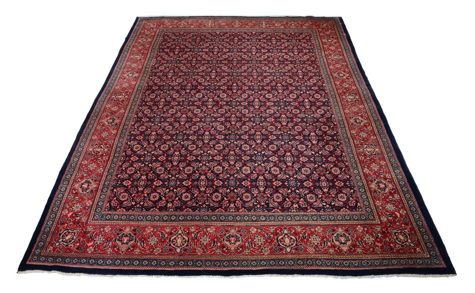 Handgeknüpfter Perser Teppich 402x300 cm, 280.000 Knoten - Blau