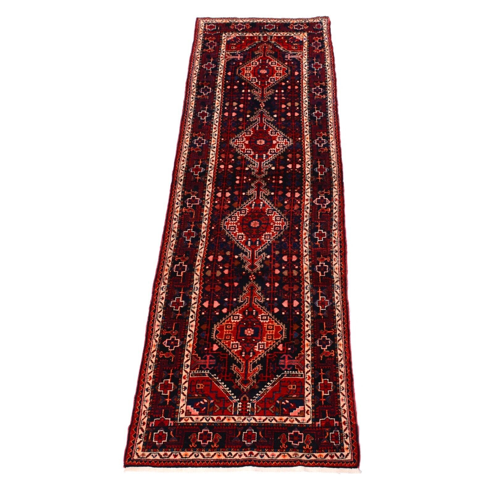 Handgeknüpfter Perserteppich Hamadan 390x117 cm, 250.000 Knoten, neu