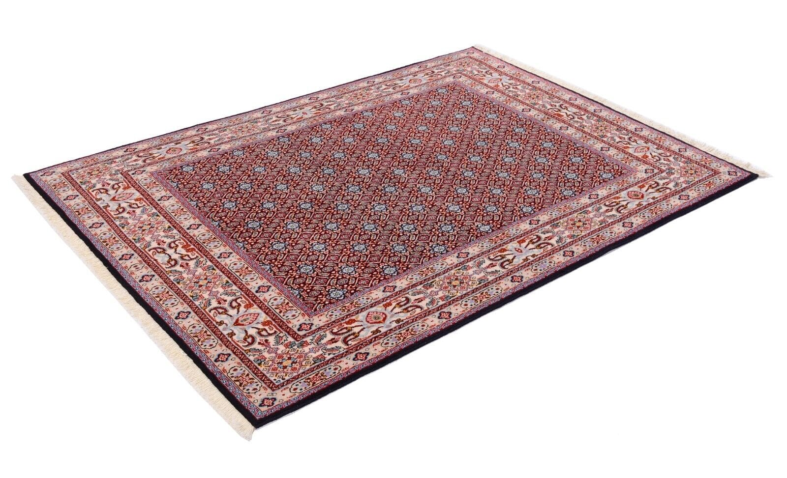 Handgeknüpfter Perserteppich Moud 197x146 cm, 375.000 Knoten, Blau