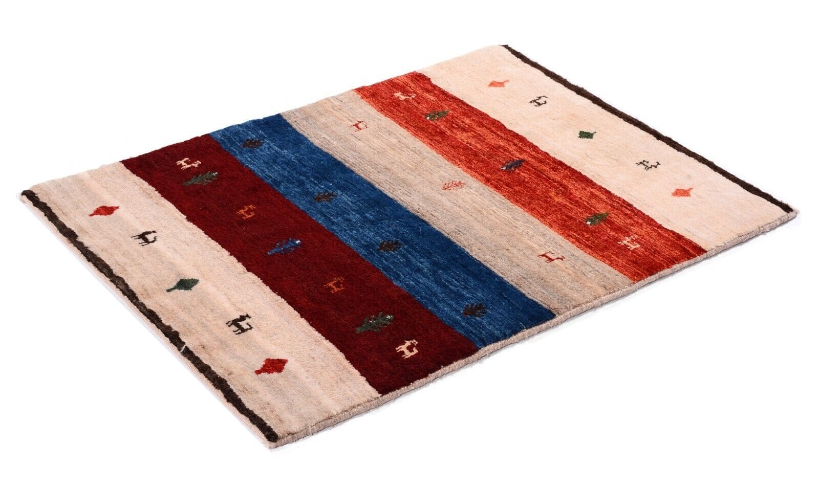Perserteppich Gabbeh Loribaft 121x87 cm, 300.000 Knoten, handgeknüpft