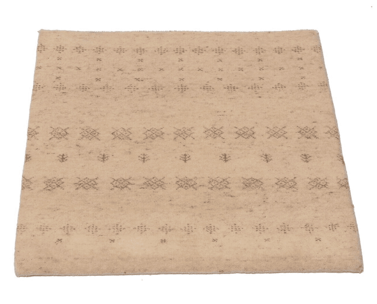 Handgeknüpfter Orientteppich Gabbeh 69x69 cm, 100.000 Knoten, Beige