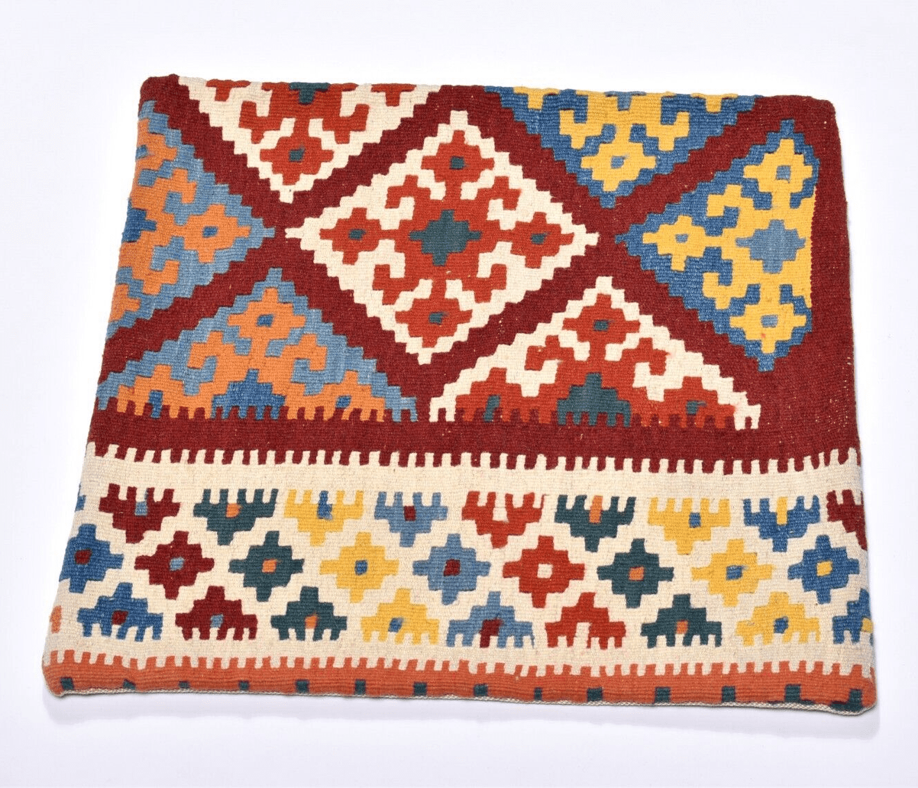 Kelim Kissen 50 x 50 cm Unikat Ghashghai handgewebt Persien