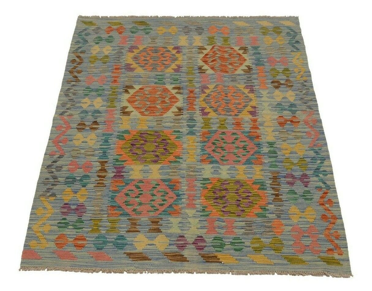 Afghan Kelim 173 x 128 cm handgewebt, geometrisches Design, neu
