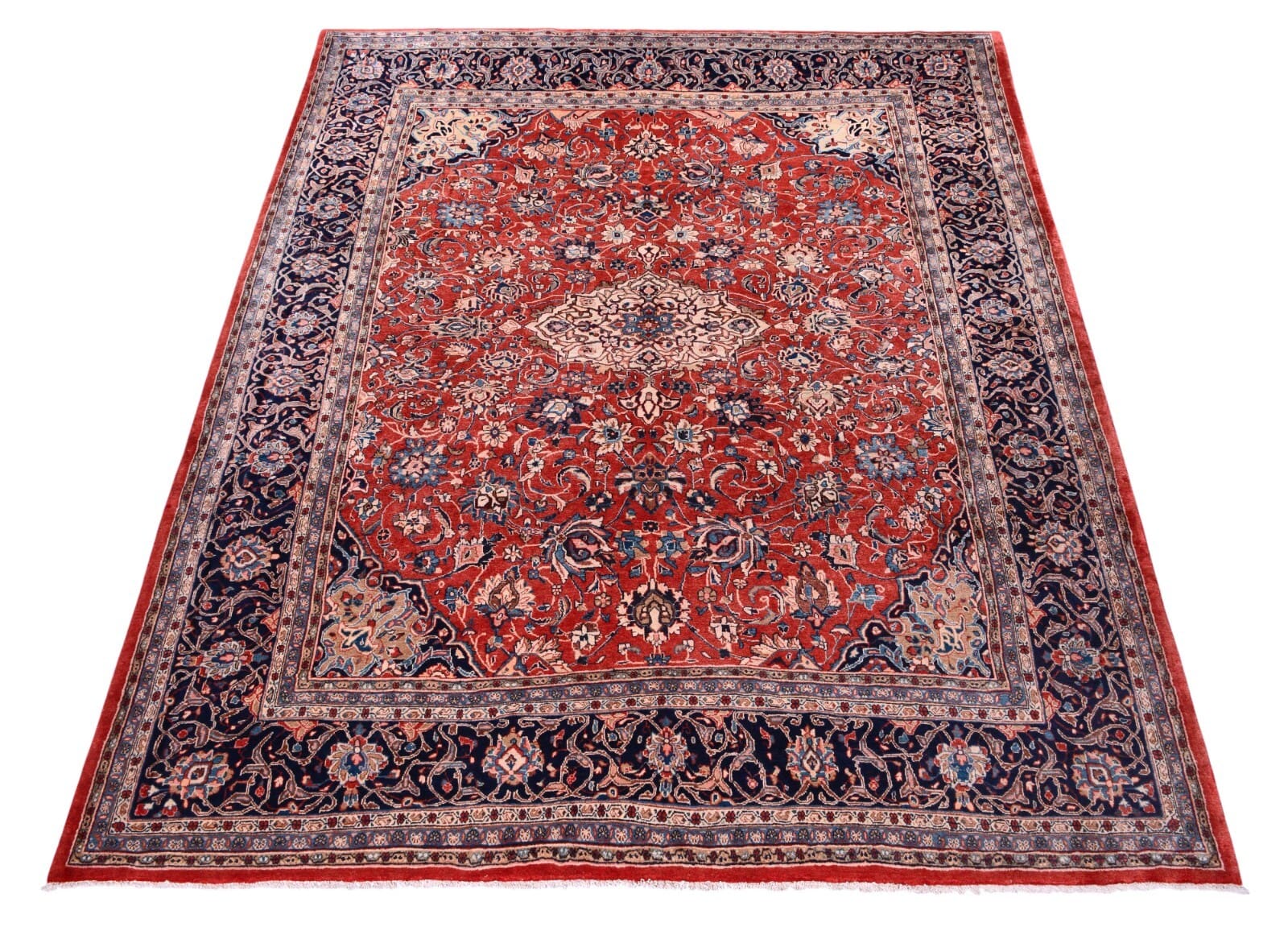 Handgeknüpfter Perserteppich Sarough 377x297 cm, 200.000 Knoten, floral
