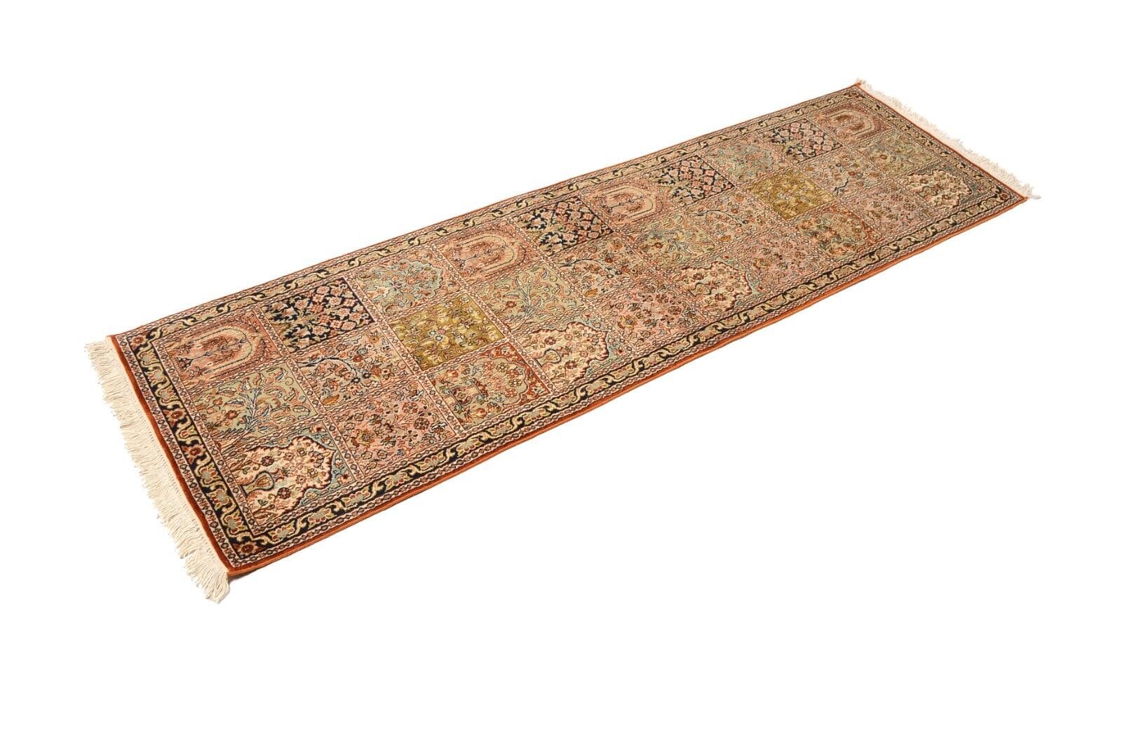 Handgeknüpfter Orientteppich 208x62 cm, 550.000 Knoten, Seide