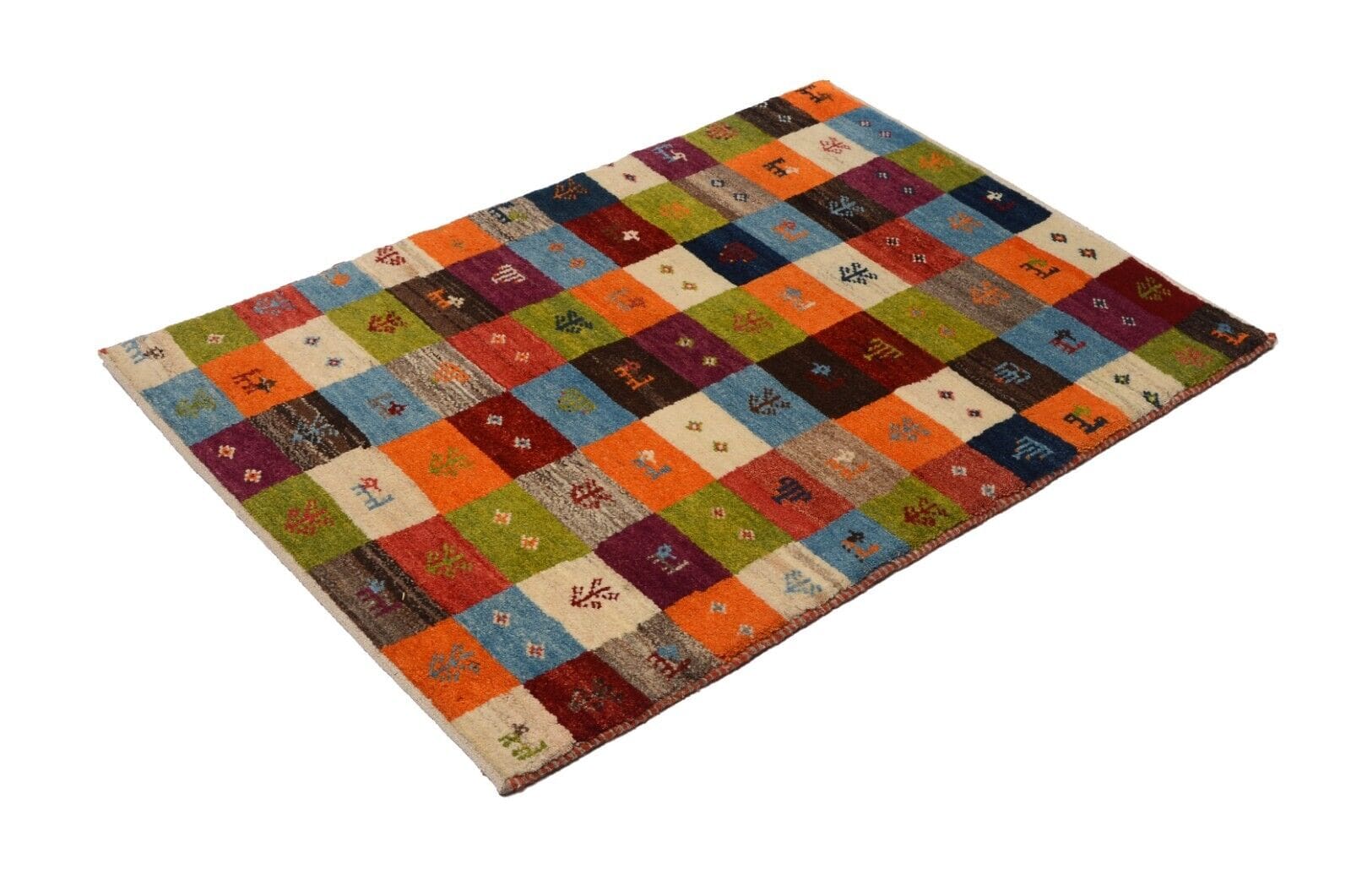 Handgeknüpfter Gabbeh Orientteppich 113x78cm, 90.000 Knoten, neu