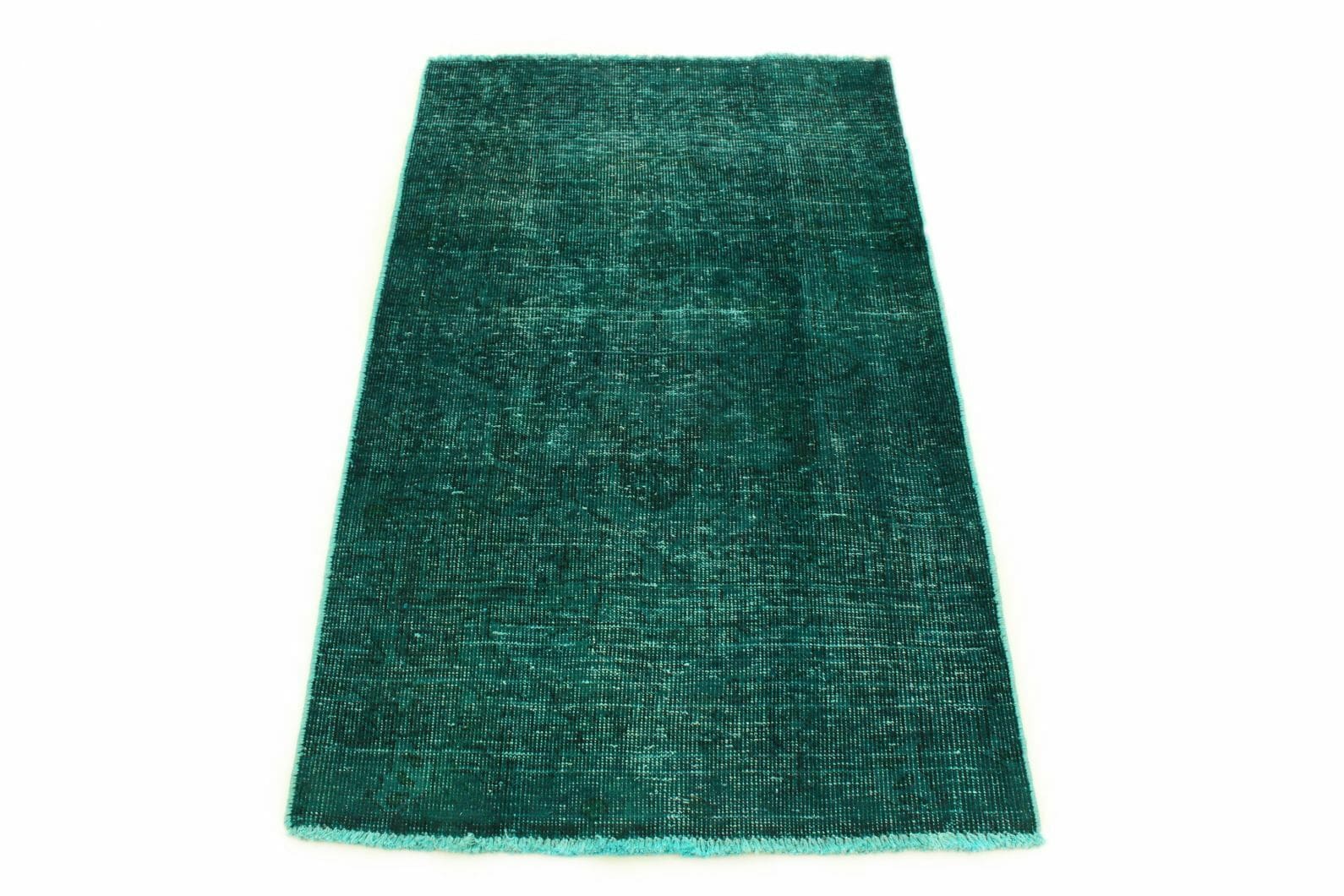Vintage Orientteppich Türkis Grün 142x89cm, handgeknüpft
