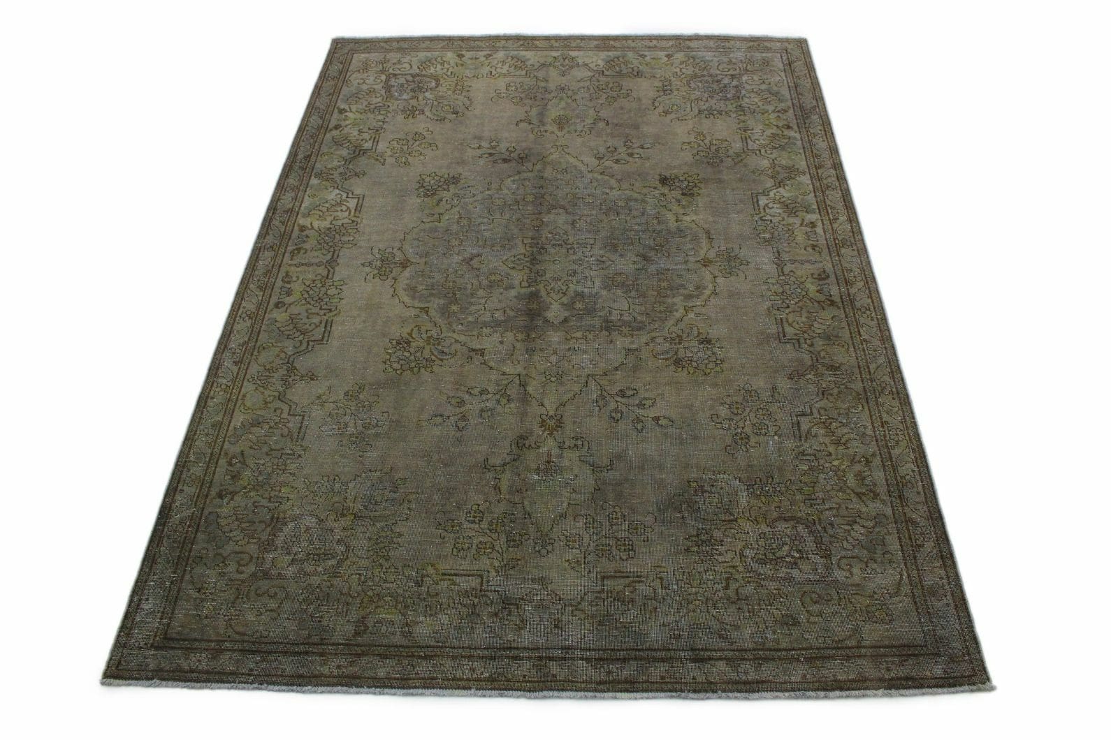 Vintage Orientteppich Grau Schlamm 320x229 cm, handgeknüpft