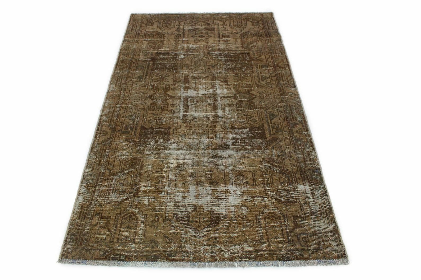Vintage Orientteppich Grau 200x110 cm – Handgeknüpft, Unikat