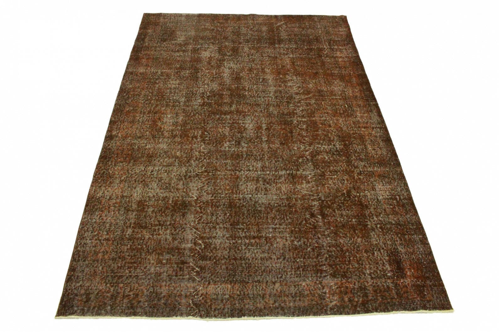 Vintage Orientteppich 296x196cm Braun Rost – handgeknüpft