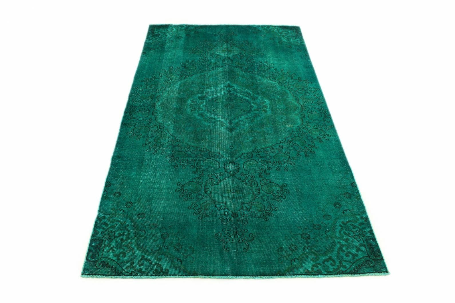 Vintage Orientteppich 304x169cm Türkis Grün, handgeknüpft
