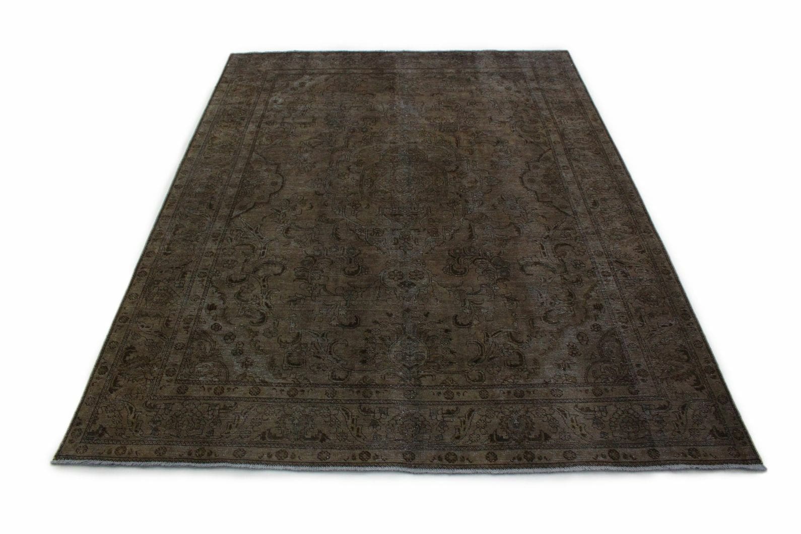 Vintage Orientteppich Grau Schwarz 338x249 cm, handgeknüpft