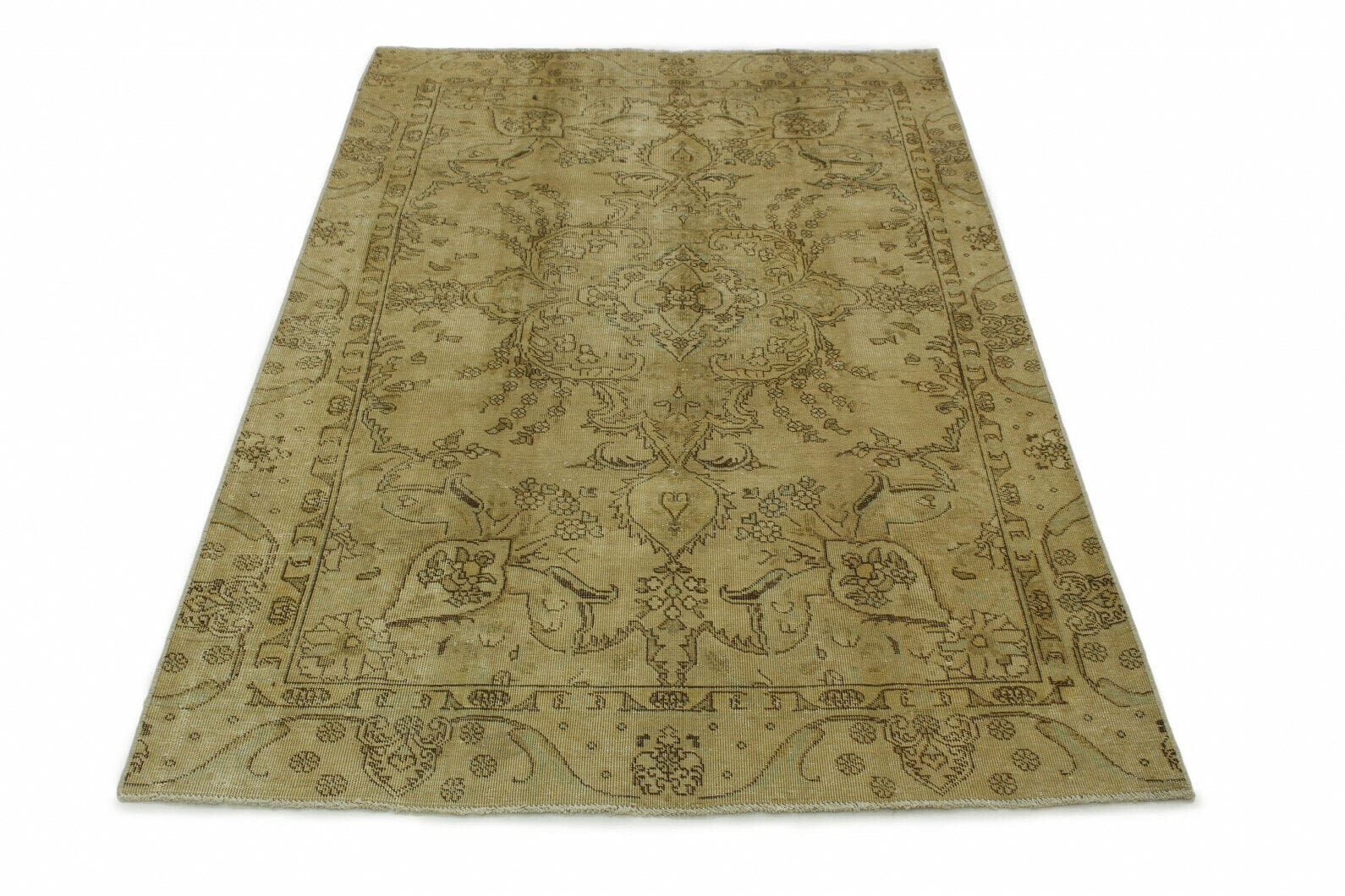 Vintage Orientteppich Beige Braun 280x171 cm handgeknüpft