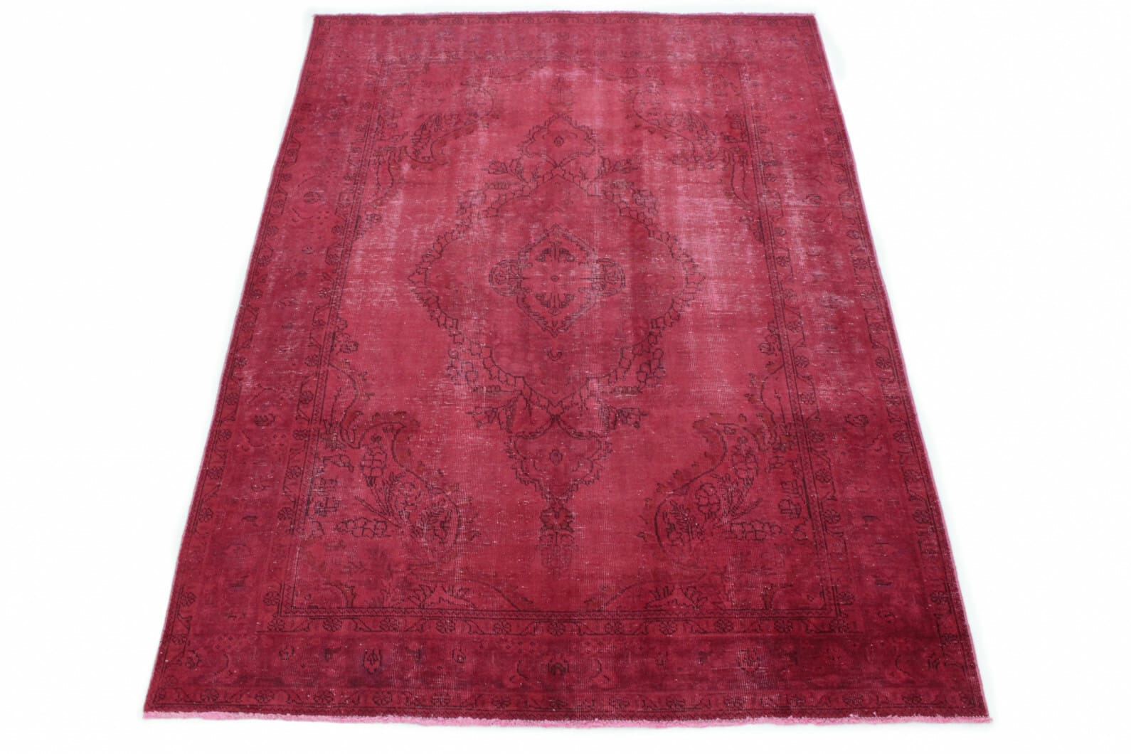 Vintage Orientteppich Rot 290x199cm, Exklusiv, handgeknüpft