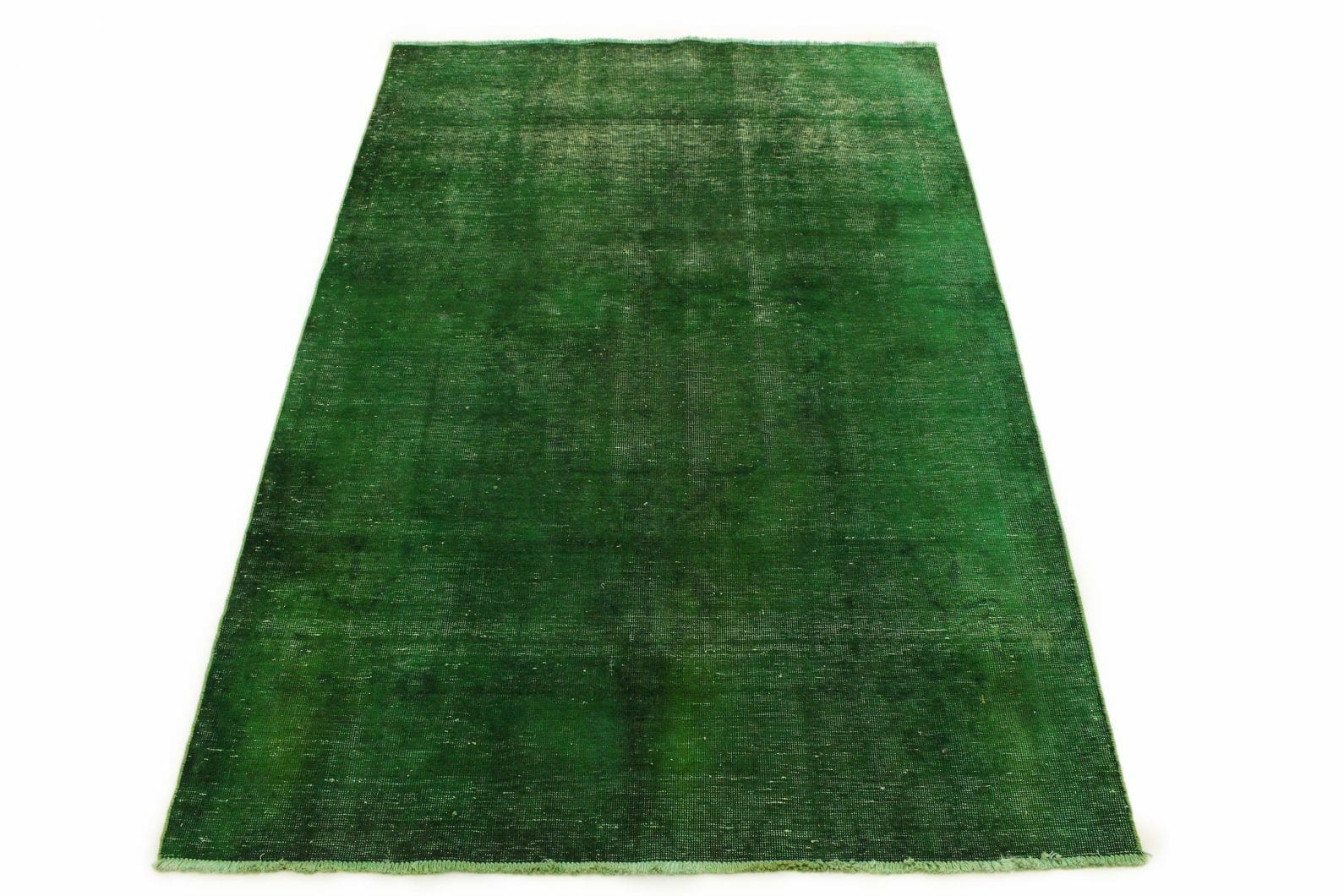 Exklusiver Vintage-Orientteppich 212x147 cm grün, handgeknüpft