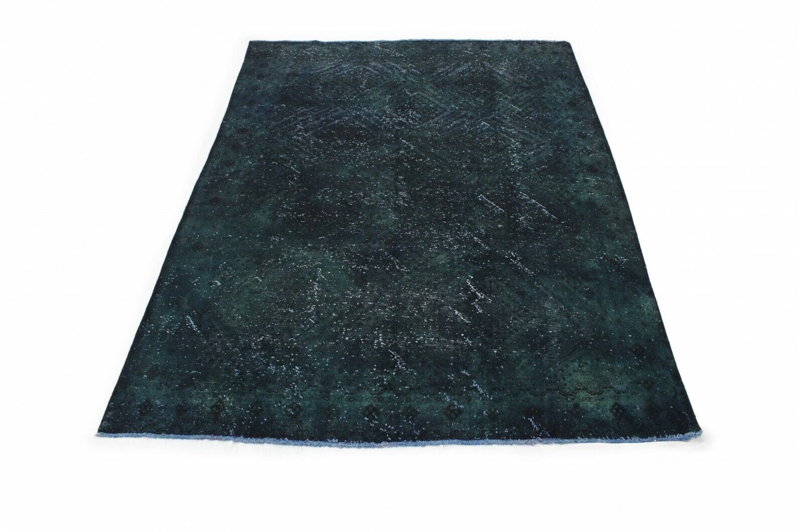 Vintage Orientteppich Blau 341x243cm, handgeknüpft, Unikat