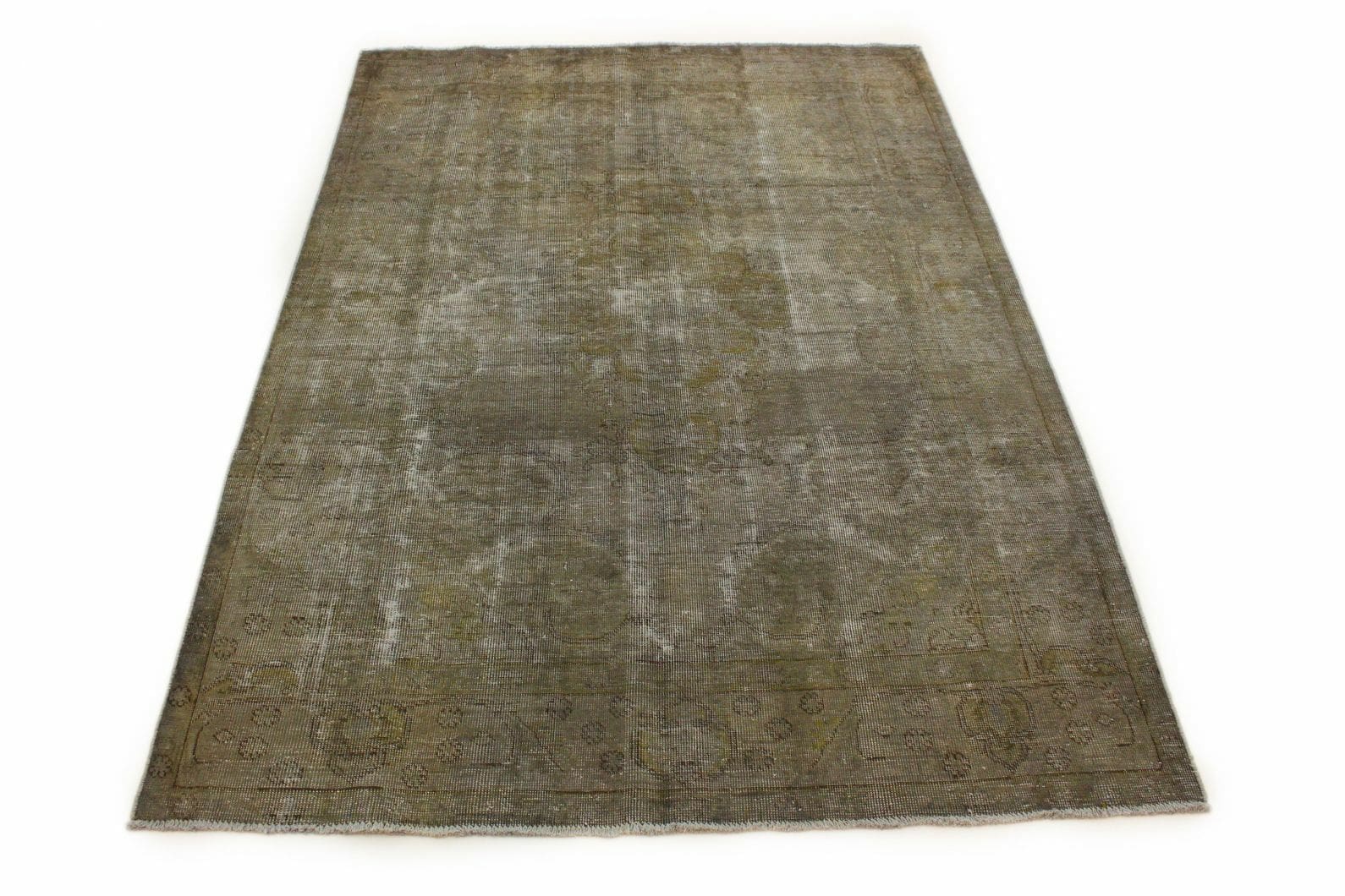 Exklusiver Vintage-Orientteppich 290x194 cm Beige Sand, handgeknüpft