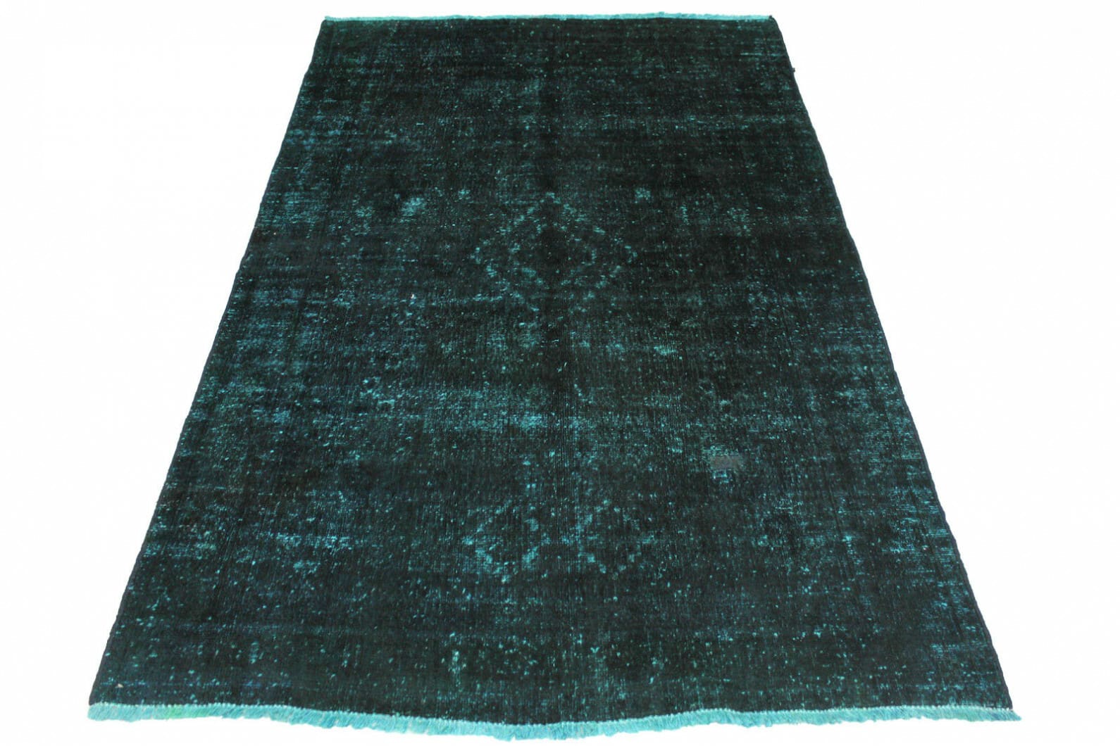 Vintage Orientteppich 195x122cm Blau Türkis, handgeknüpft