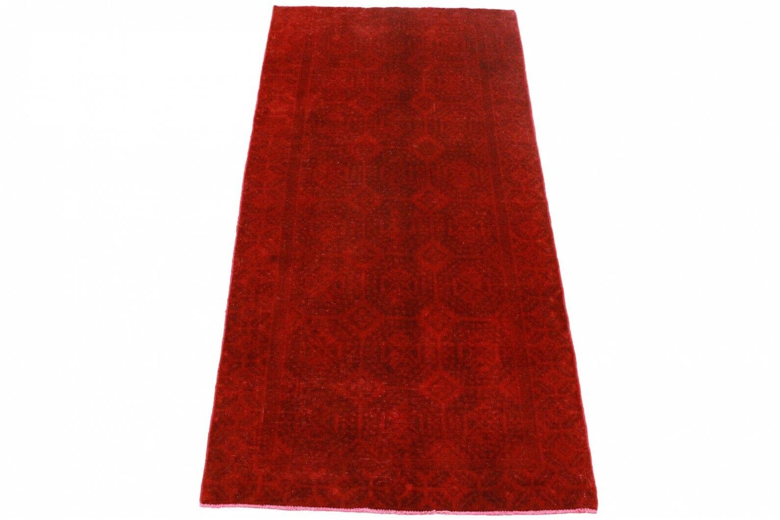 Vintage Orientteppich Rot 270x129cm – Exklusives Design, handgeknüpft