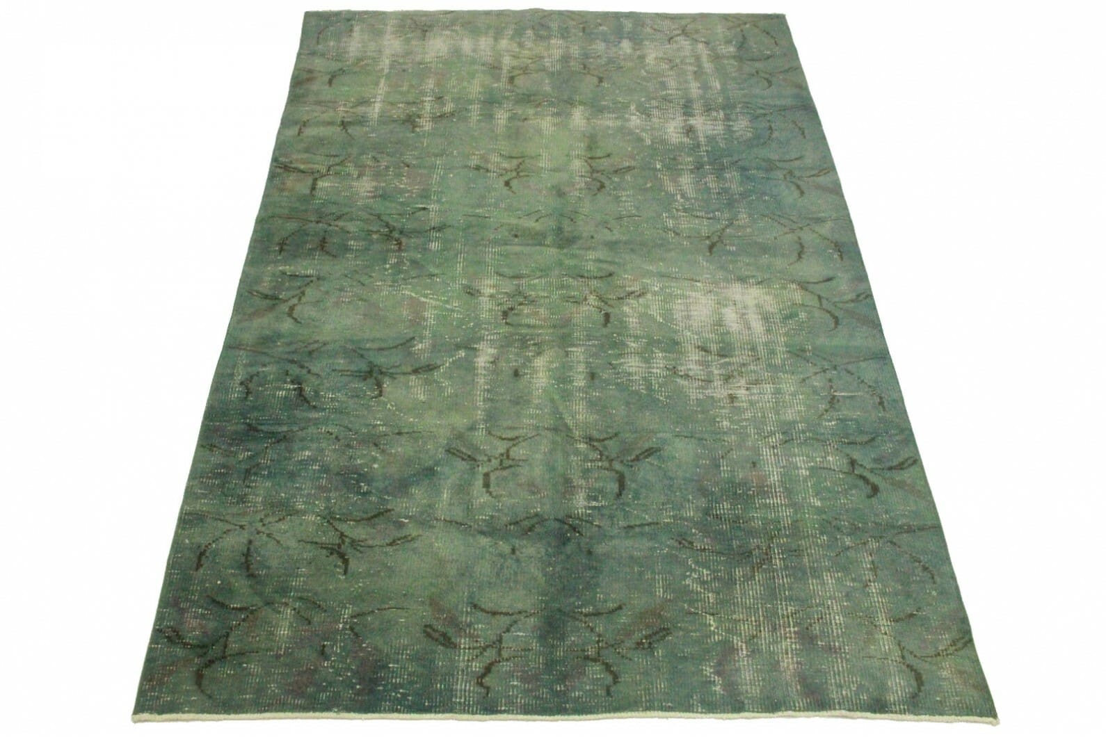Vintage Orientteppich 250x161cm Blau Grau – handgeknüpft