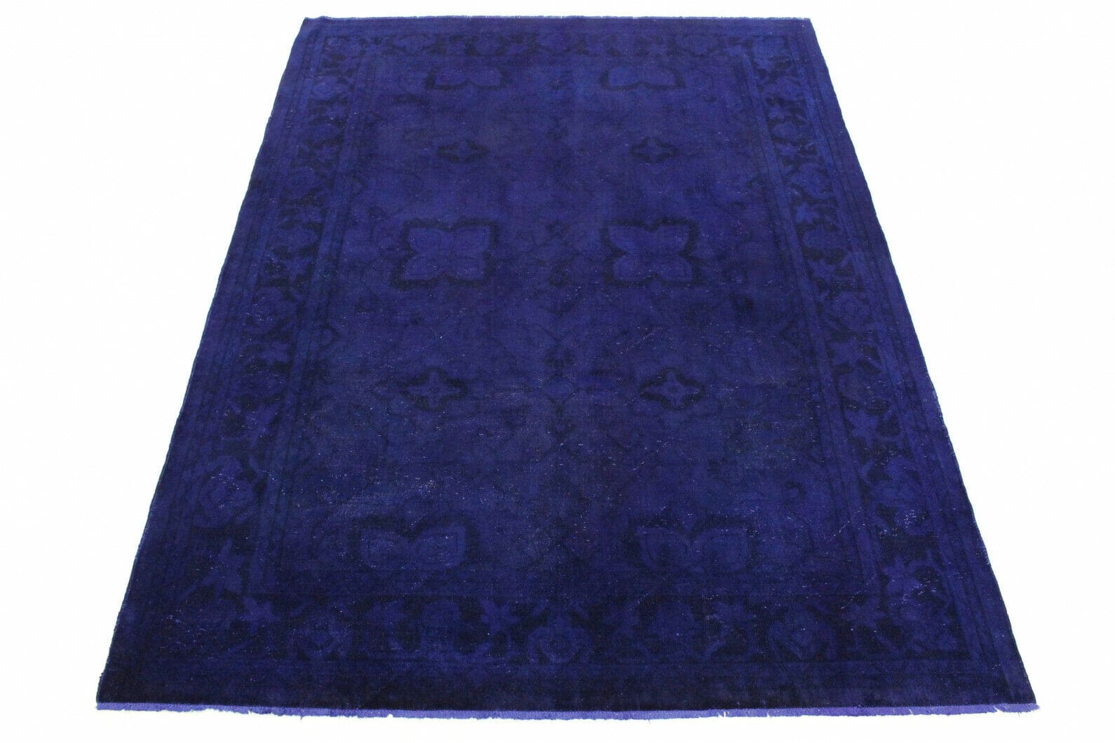 Vintage Orientteppich Ultramarinblau 310x209cm handgeknüpft