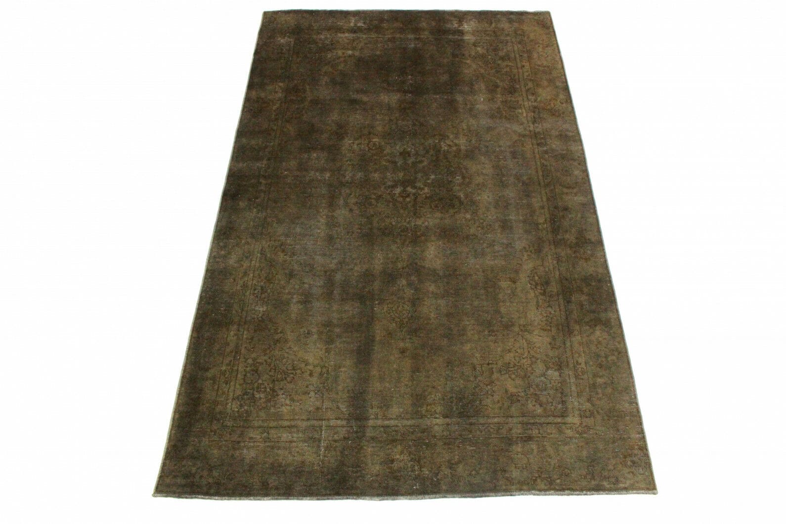 Vintage Orientteppich 310x189 cm Grau Schlamm, handgeknüpft