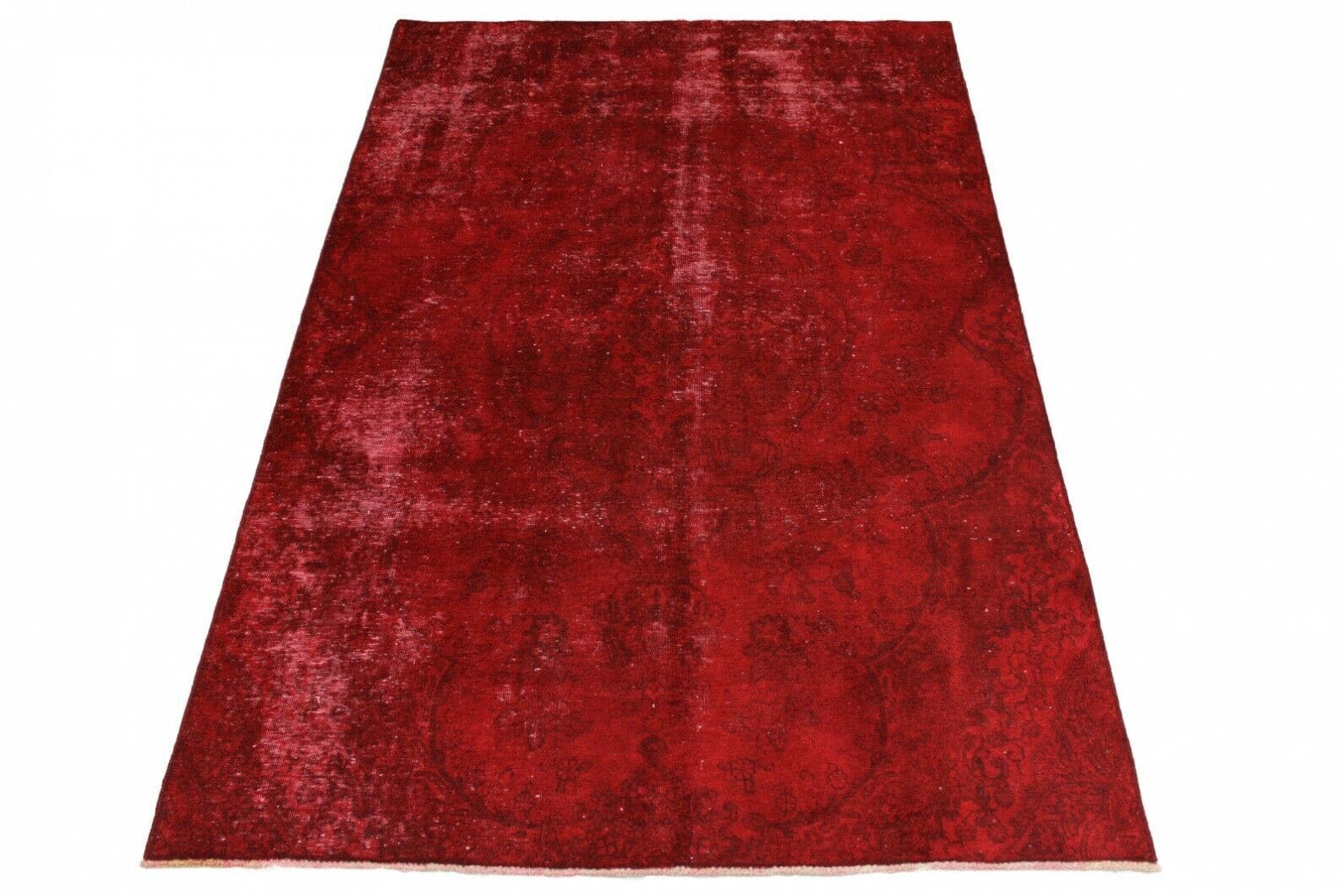 Vintage Orientteppich Rot 265x175cm, handgeknüpft, Unikat