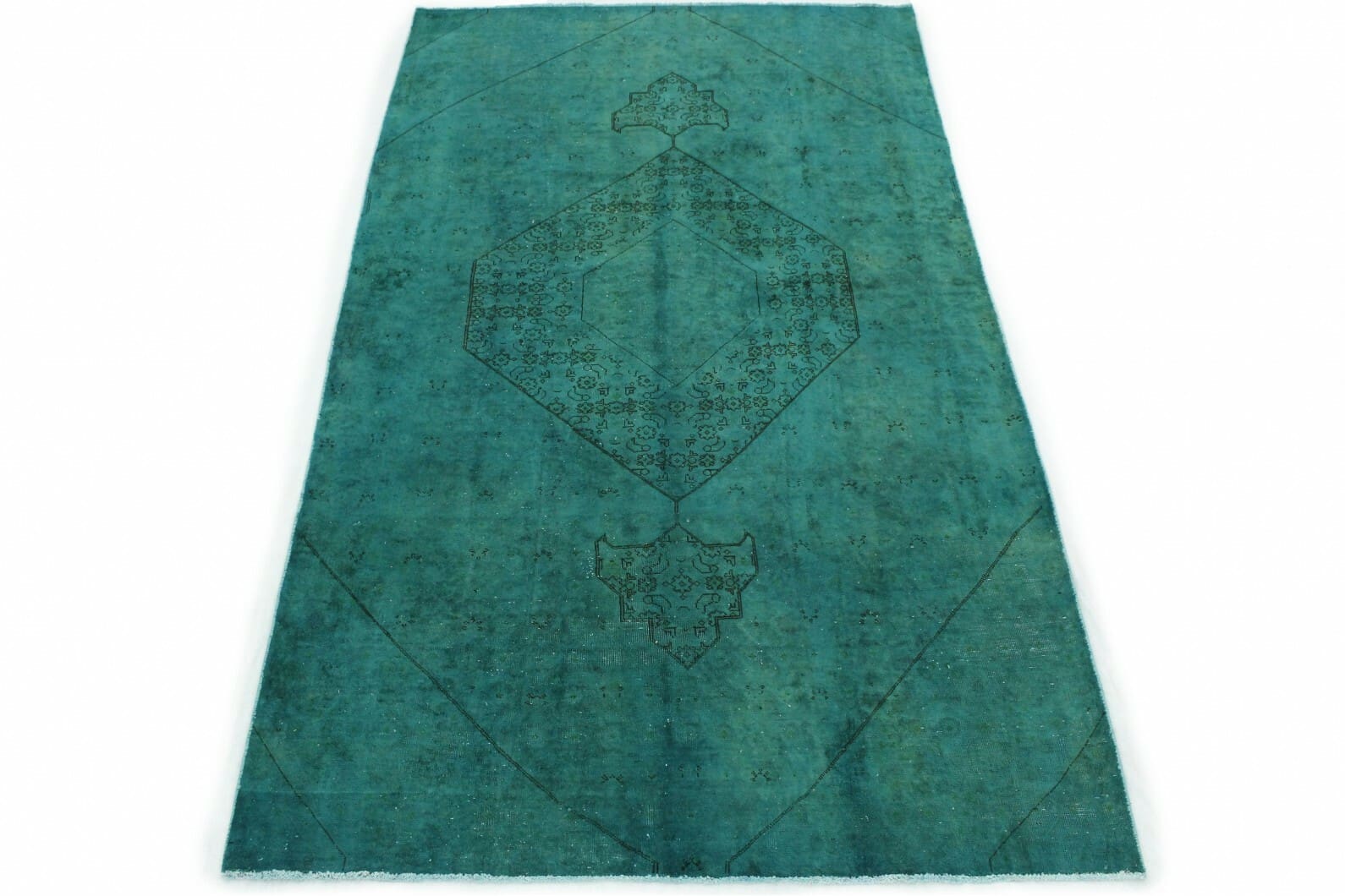 Vintage Orientteppich Türkis 318x179 cm – handgeknüpft Unikat