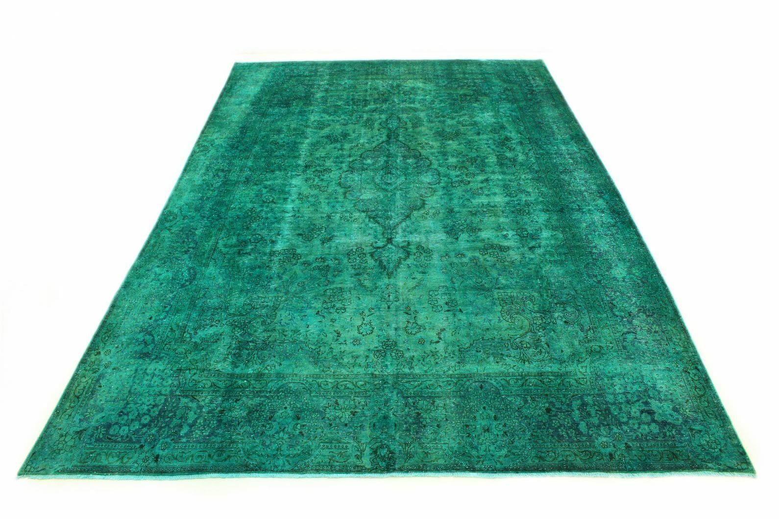 Vintage-Orientteppich 505x329cm Türkis Grün, handgeknüpft