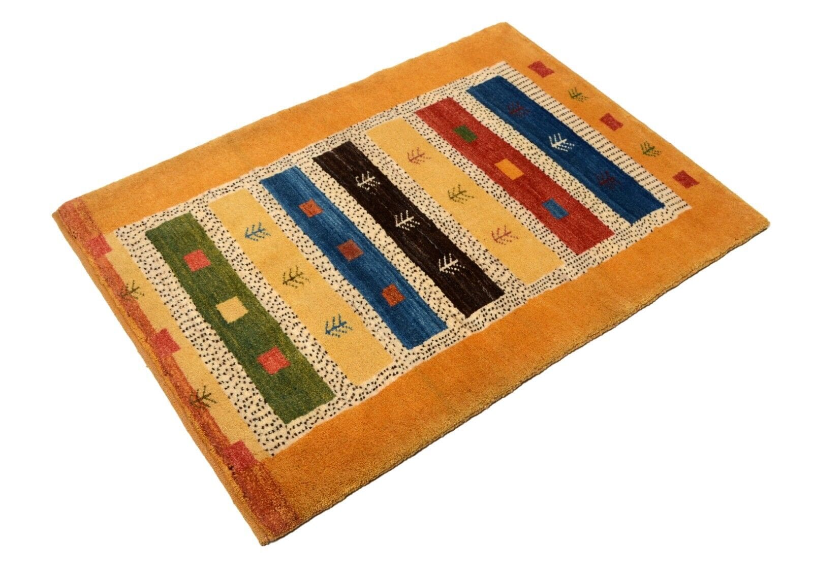 Handgeknüpfter Gabbeh Teppich 118x86 cm, 90.000 Knoten, neu