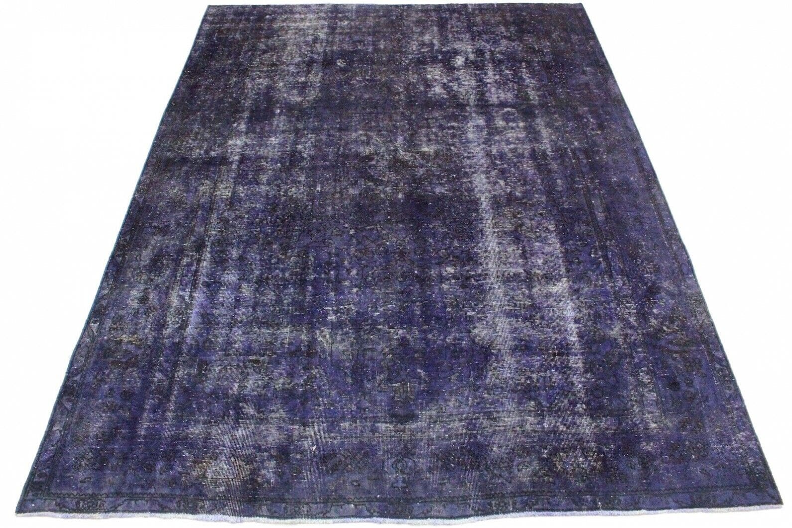 Vintage Orientteppich Lila 332x249cm - Exklusiver Designer, handgeknüpft