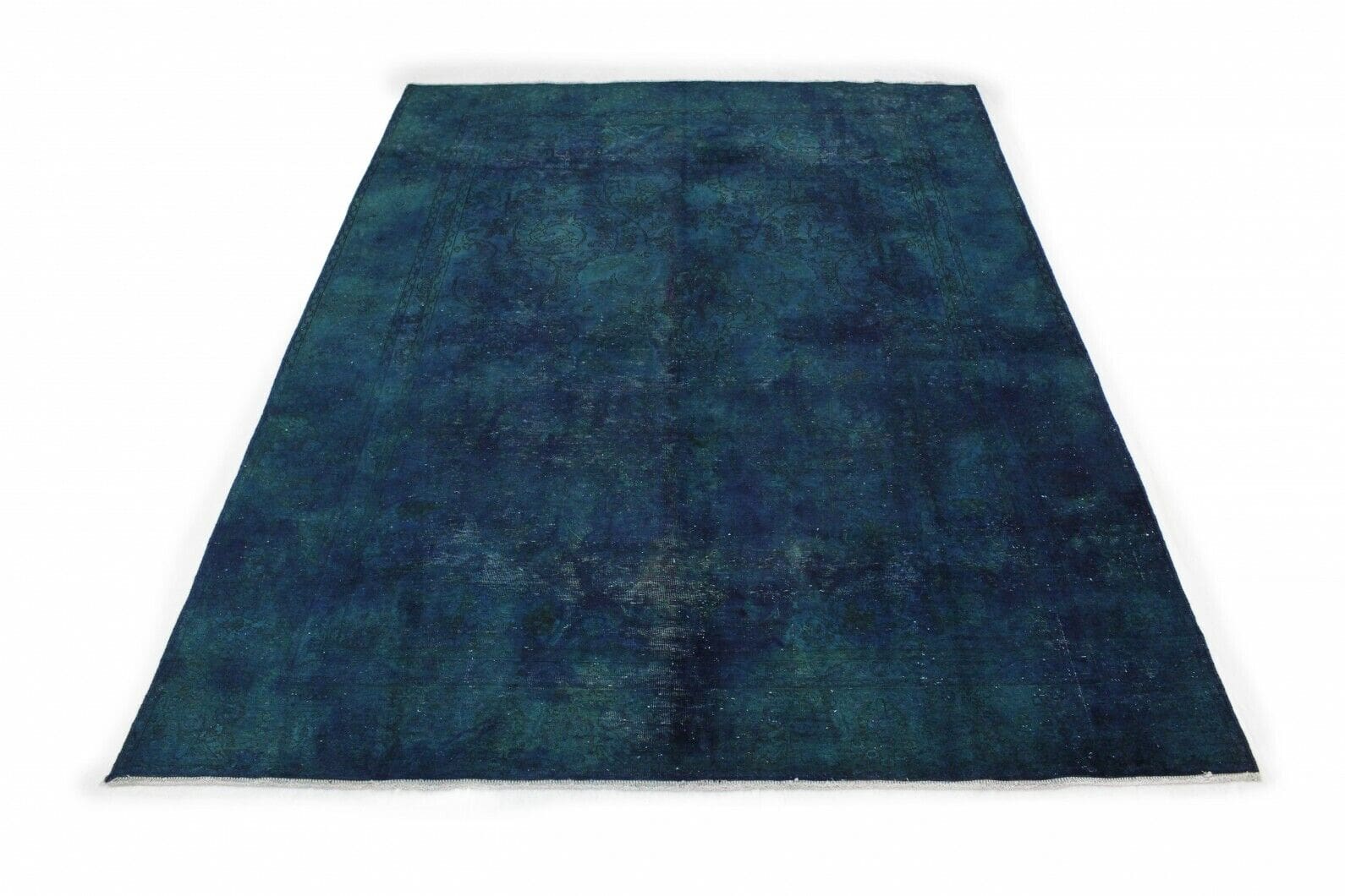Vintage Orientteppich Blau-Türkis 390x279cm, handgeknüpft