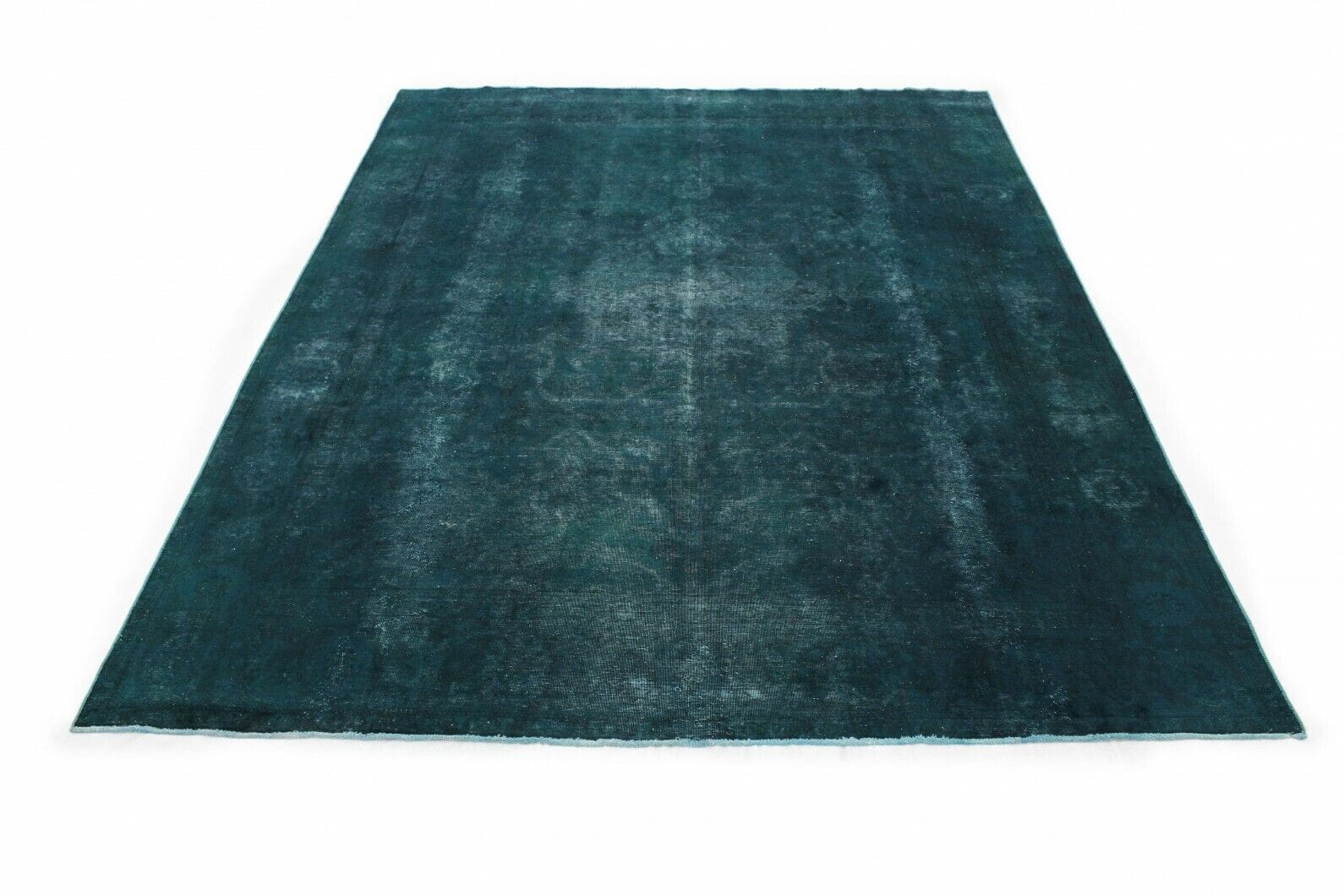 Vintage Orientteppich türkis 392x279cm, handgeknüpft, einzigartig