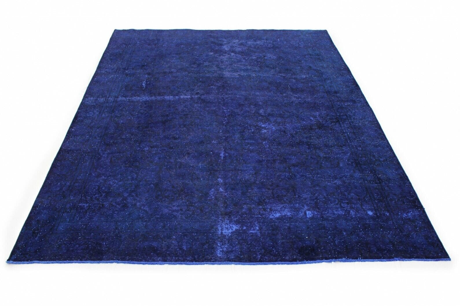 Vintage Orientteppich 373x269cm ultramarinblau lila, handgeknüpft