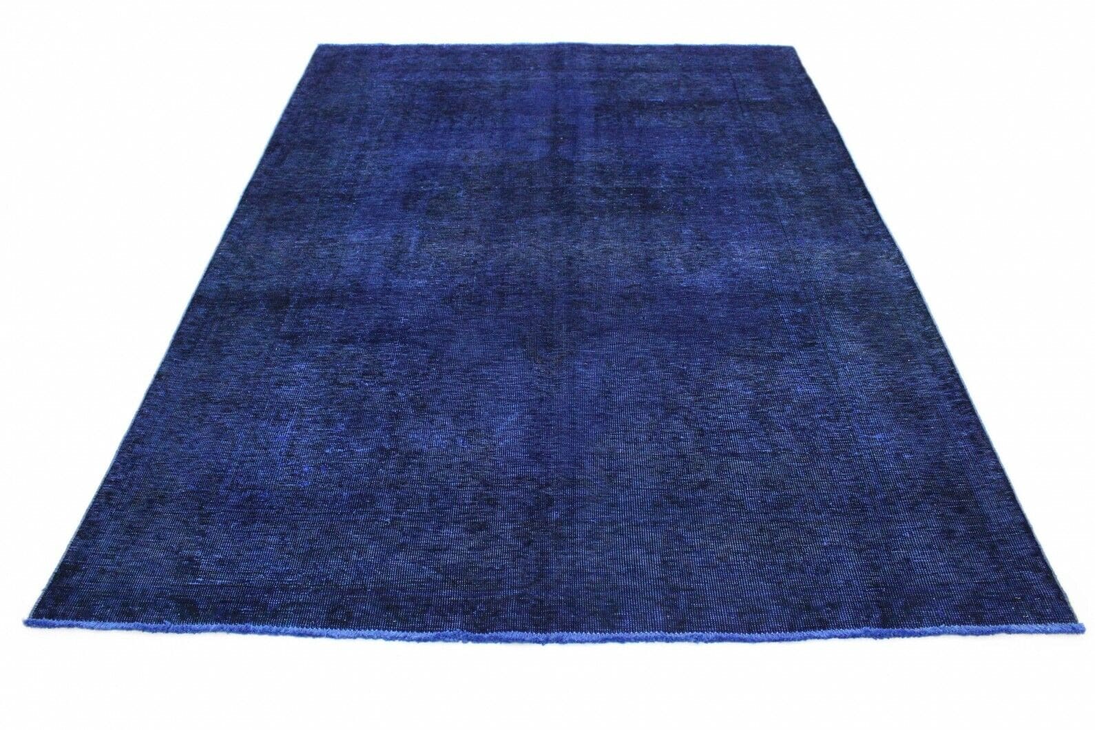 Vintage Orientteppich 274x209 cm lila-blau, handgeknüpft