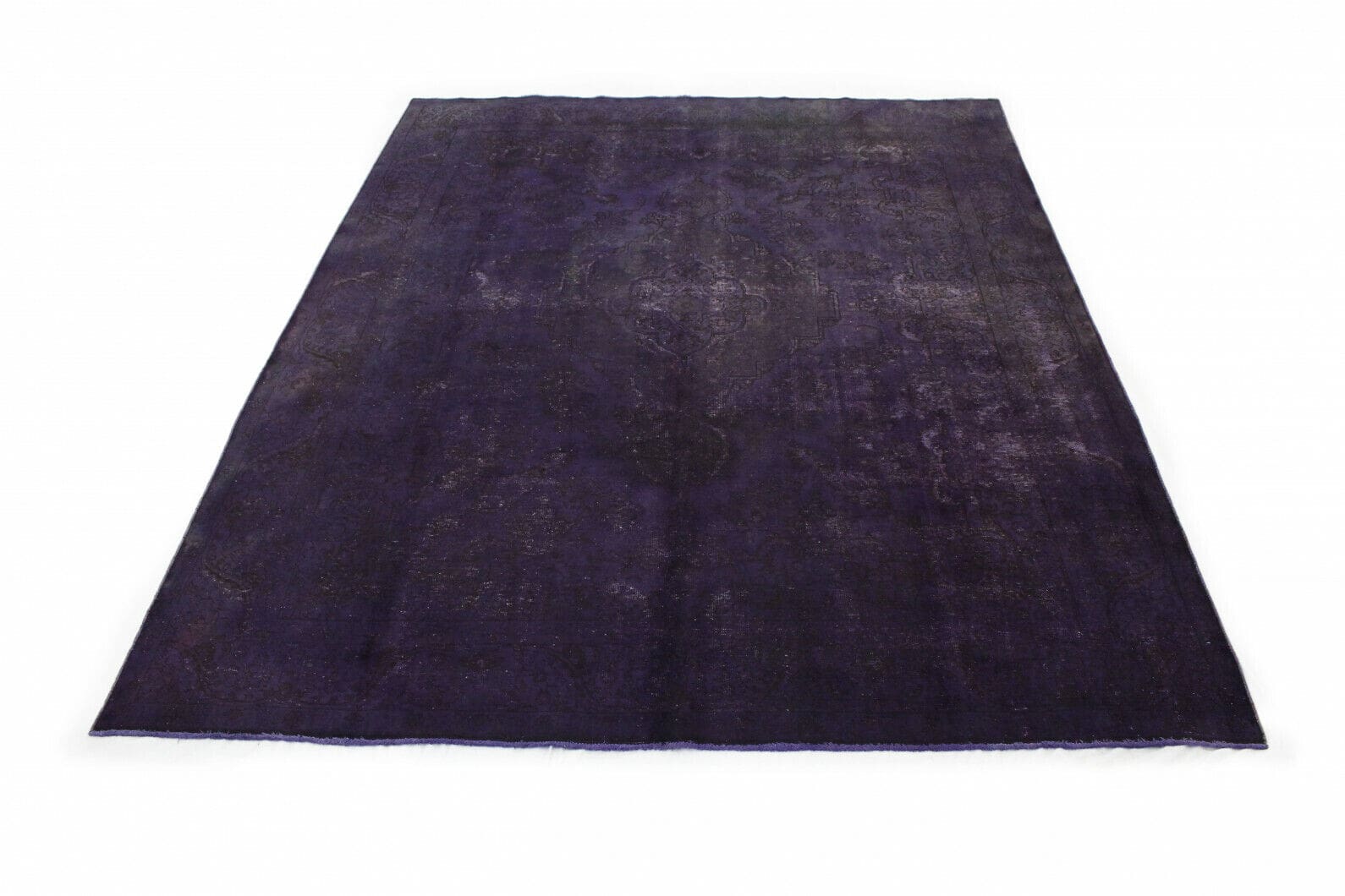 Vintage Orientteppich Lila 383x279cm - handgeknüpft, Designunikat