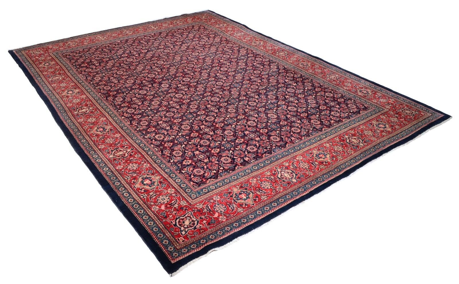 Handgeknüpfter Perser Teppich 402x300 cm, 280.000 Knoten - Blau