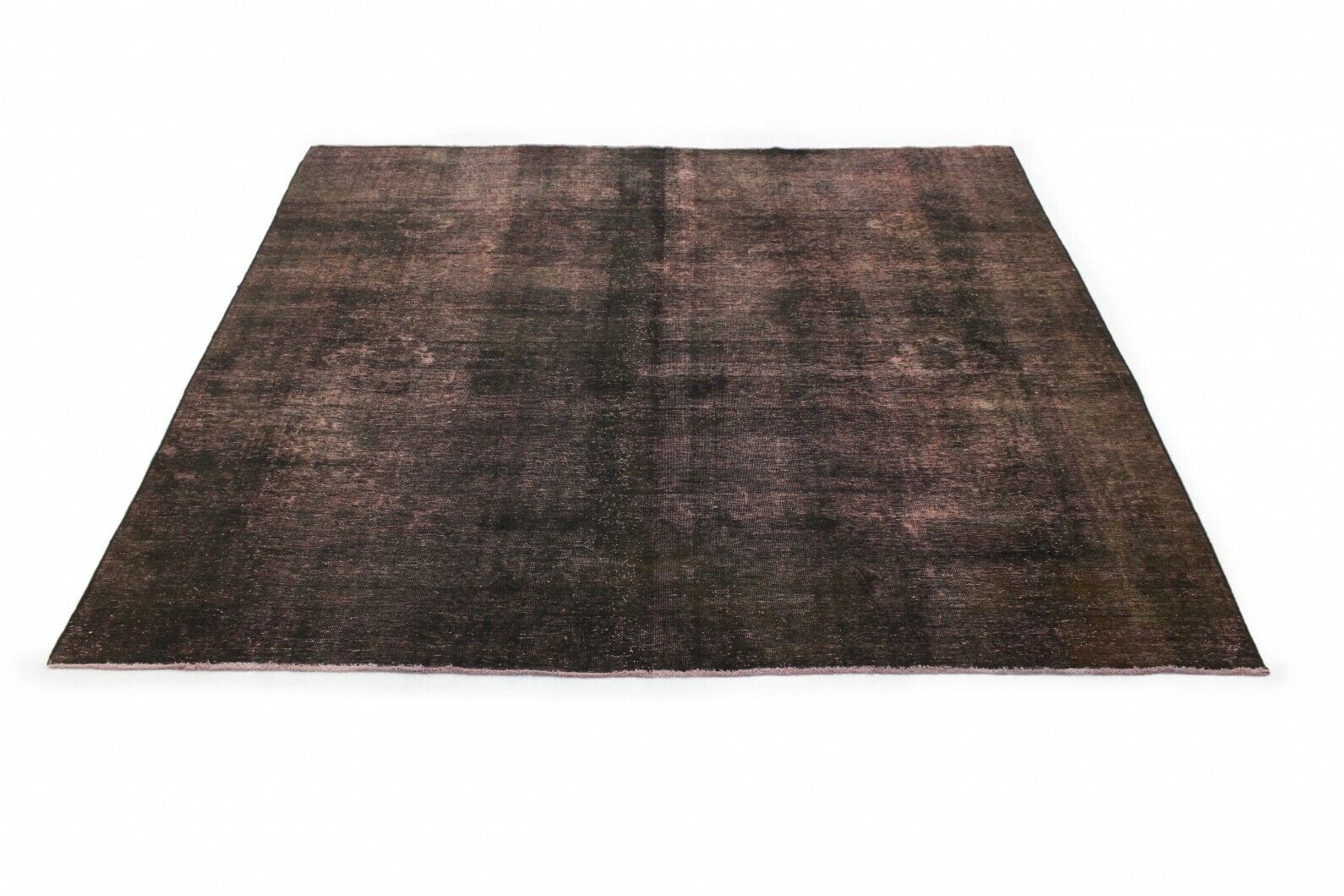 Vintage Orientteppich 306x291cm Schwarz Rosa handgeknüpft