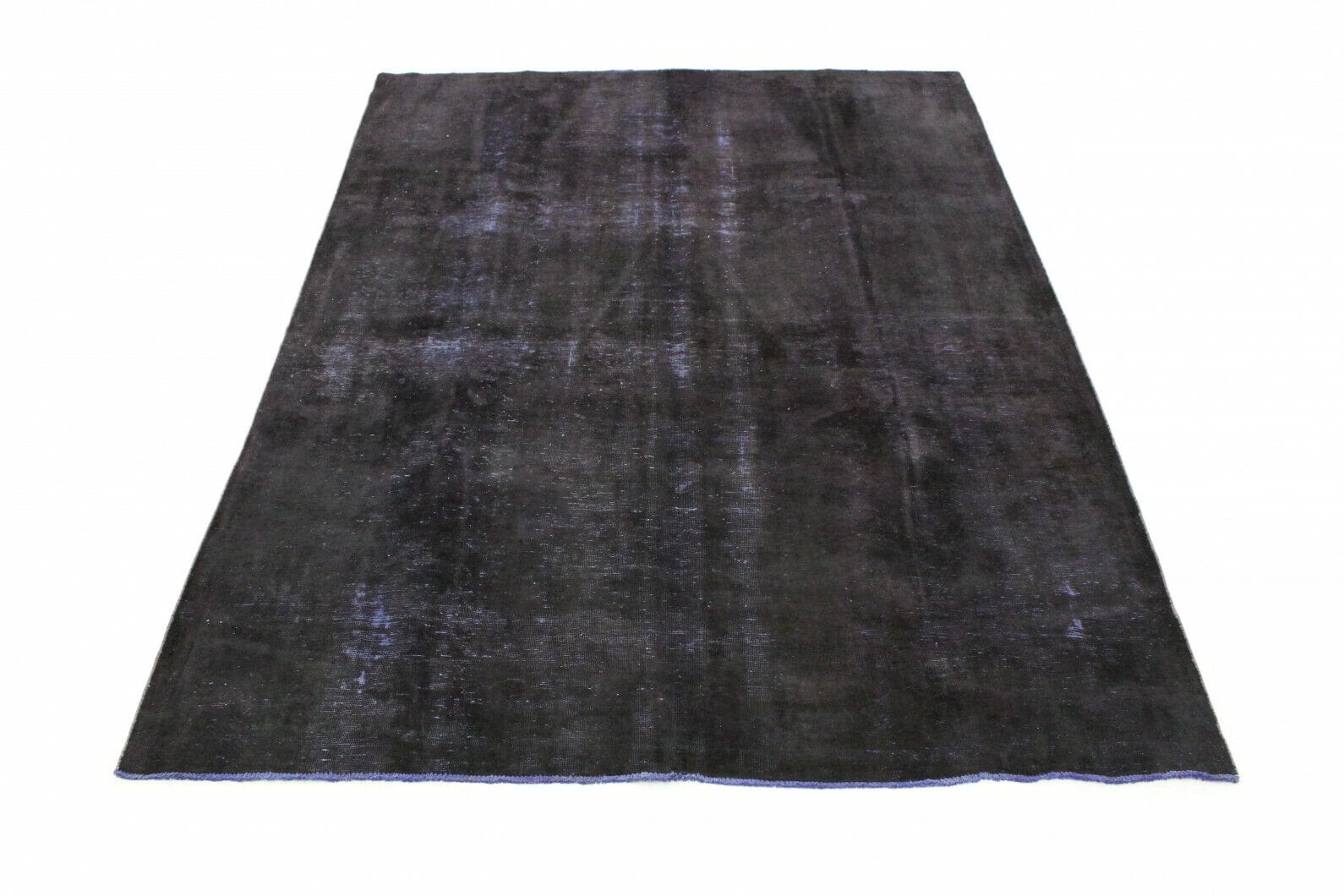 Vintage Orientteppich Schwarz 320x229cm, handgeknüpft, Unikat