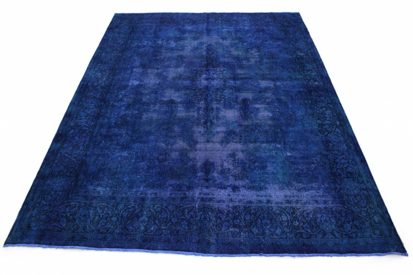 Vintage Orientteppich 400x292cm Blau Lila, handgeknüpft