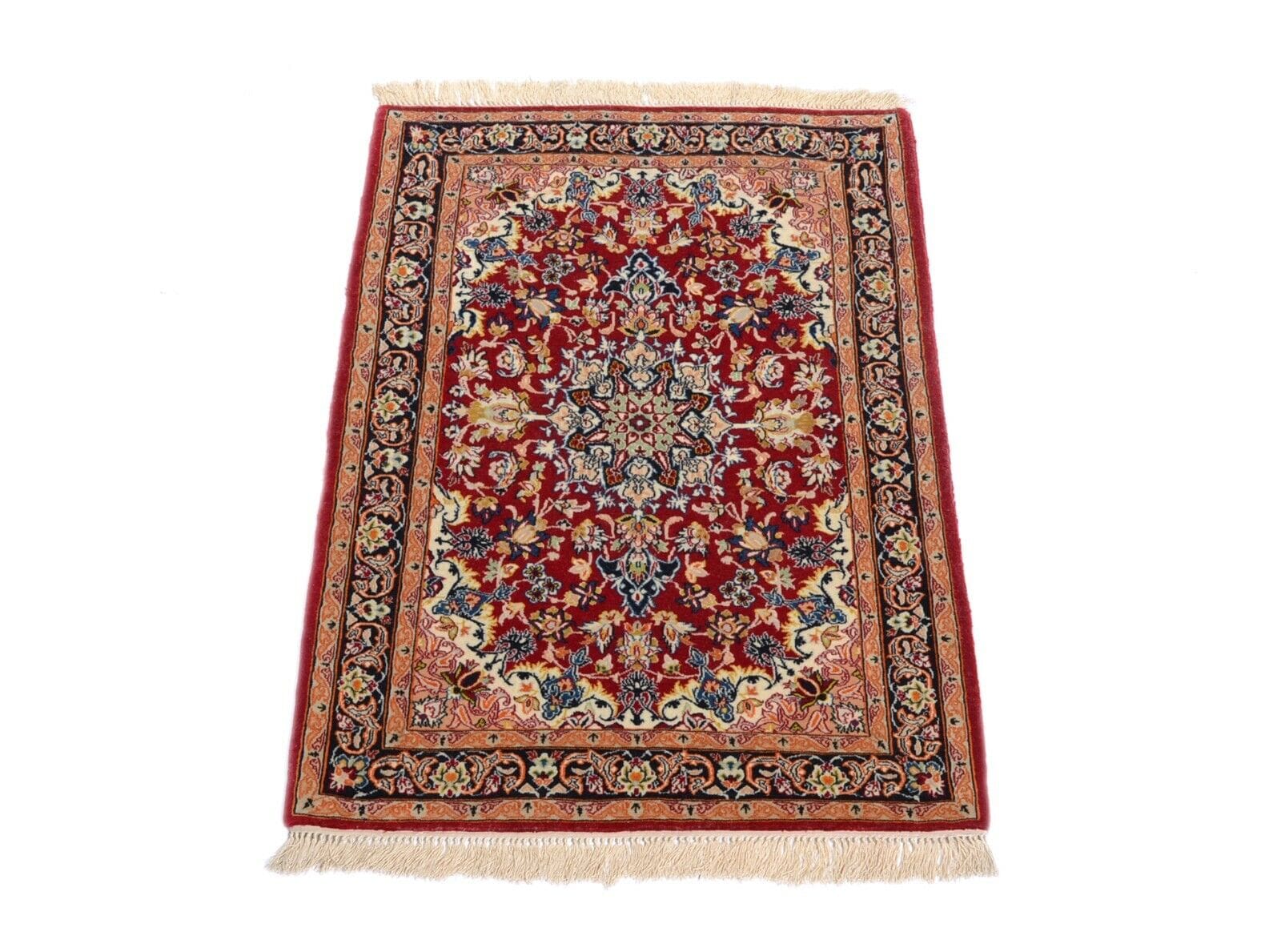 Orientteppich 99x71 cm, 850.000 Knoten, Perser Wolle & Seide, handgeknüpft