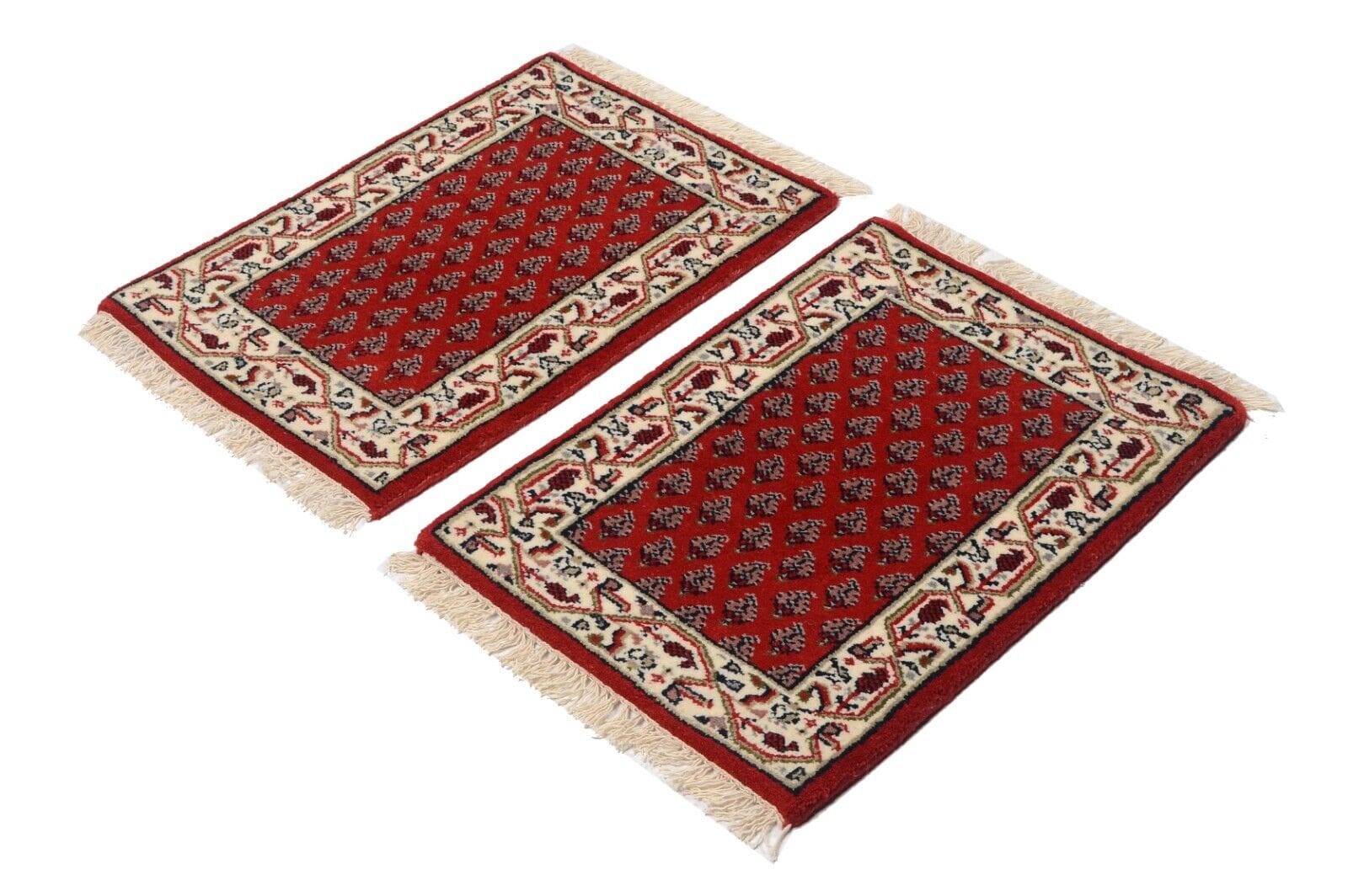 Handgeknüpfter Orientteppich 60 x 40 cm, 120.000 Knoten, Rot