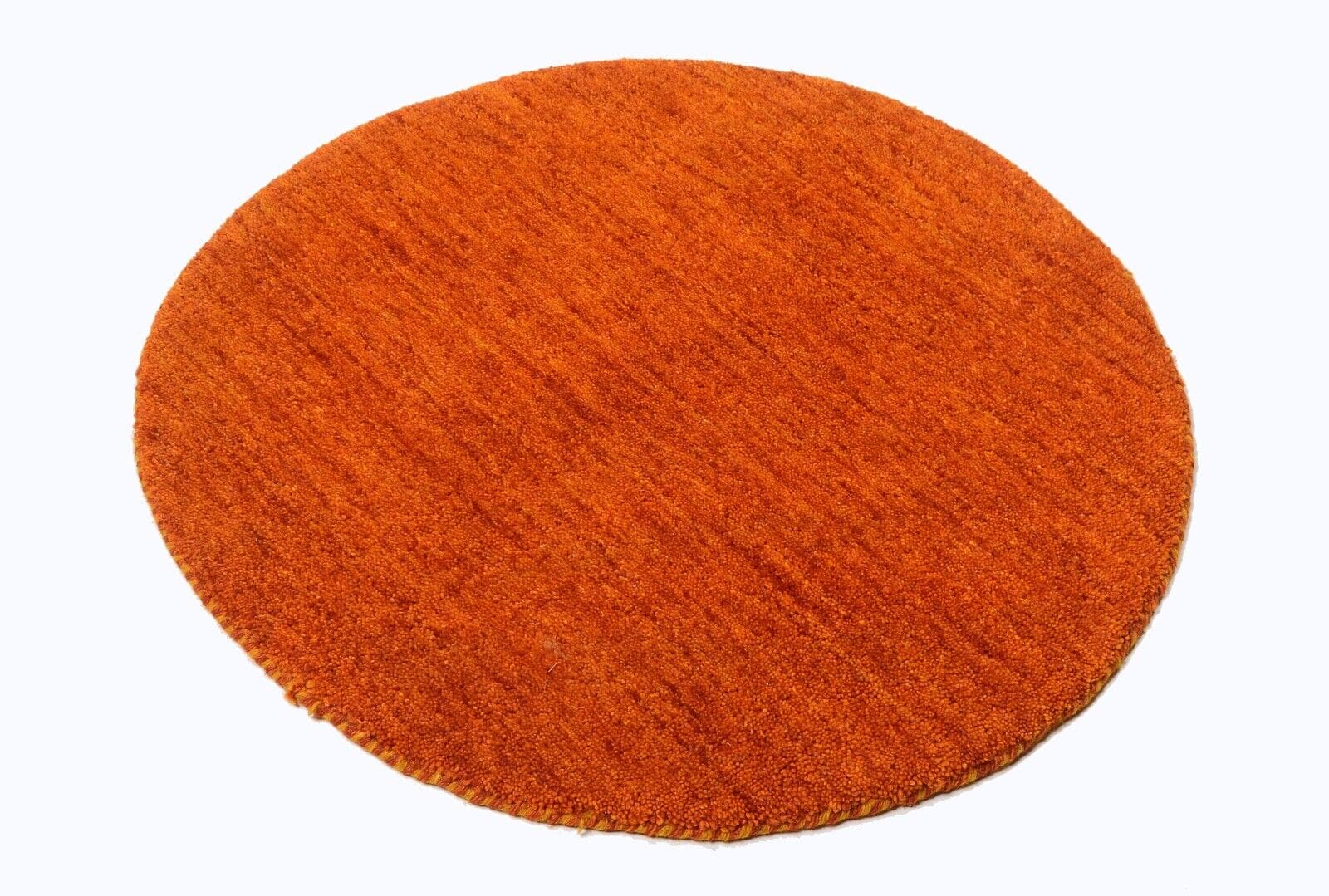 Orientteppich Gabbeh Rund 72x72 cm Orange handgewebt Schurwolle