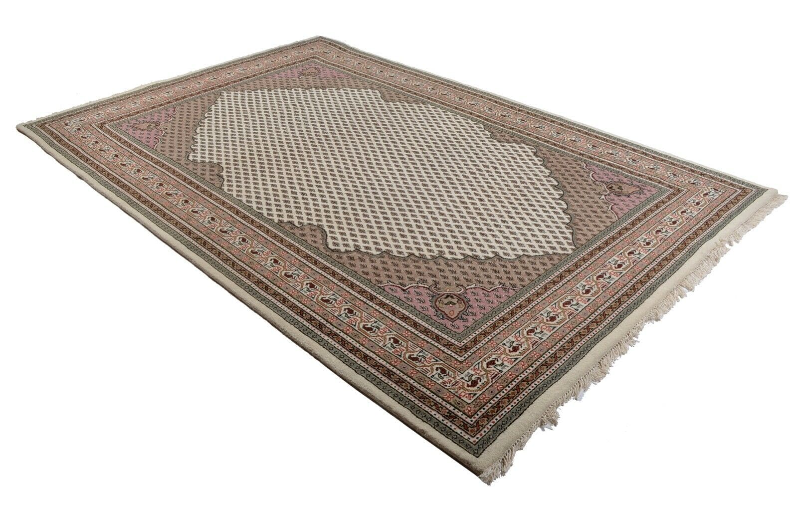 Indo Sarough Mir Gopala Orientteppich 140.000 Knoten Beige handgeknüpft