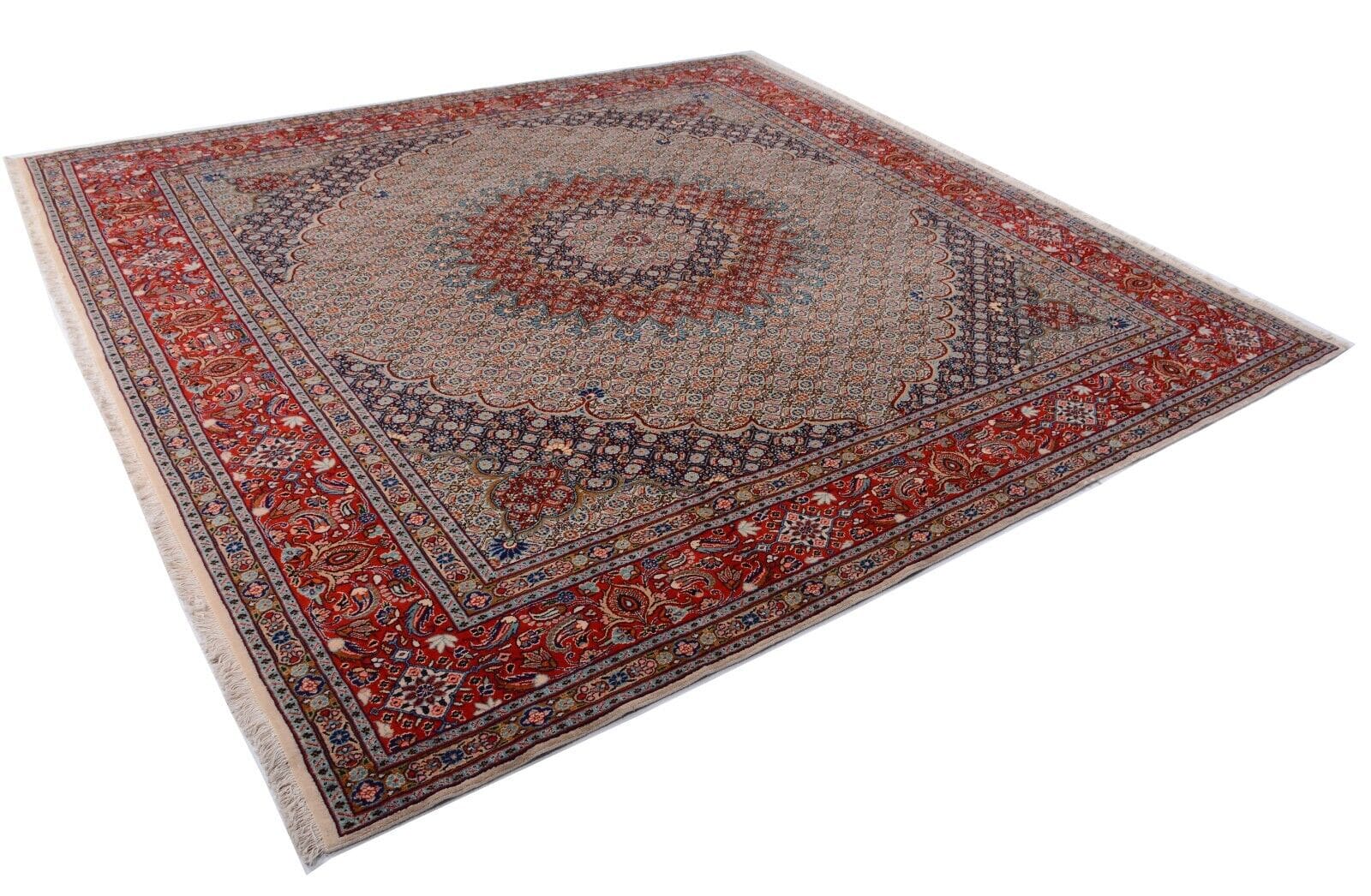 Handgeknüpfter Perser Teppich 300x293 cm, 375.000 Knoten, Beige