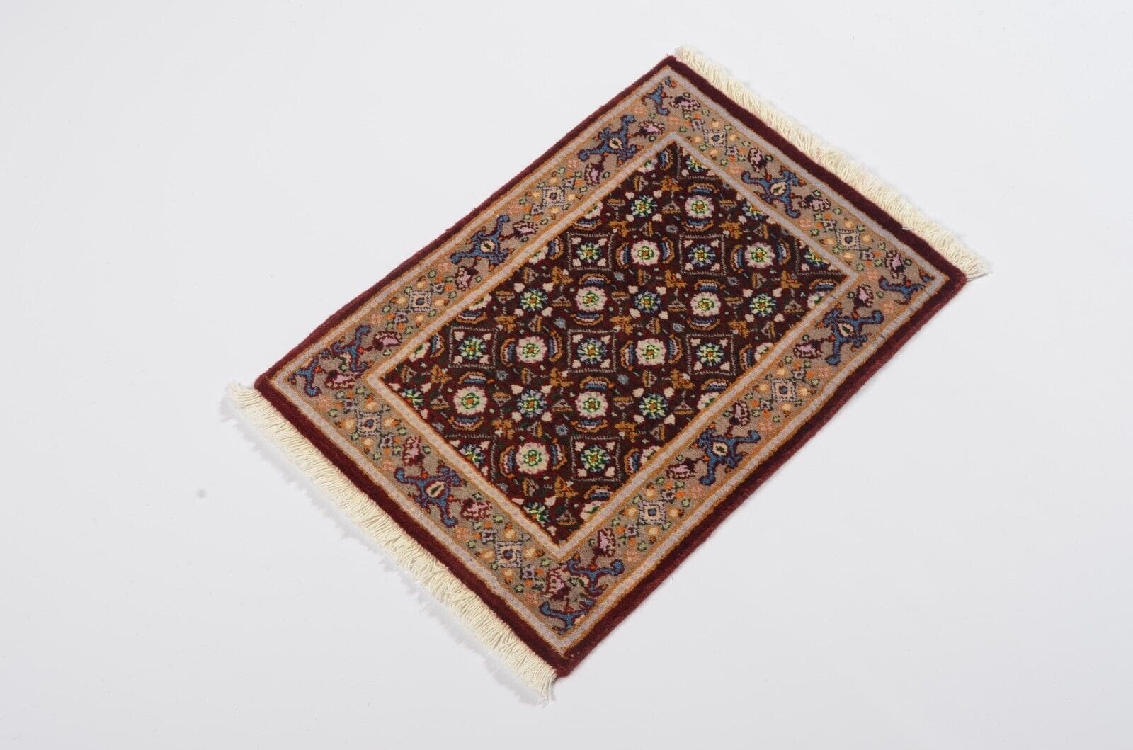Handgeknüpfter Perserteppich Moud 60x40 cm, 300.000 Knoten, Neu