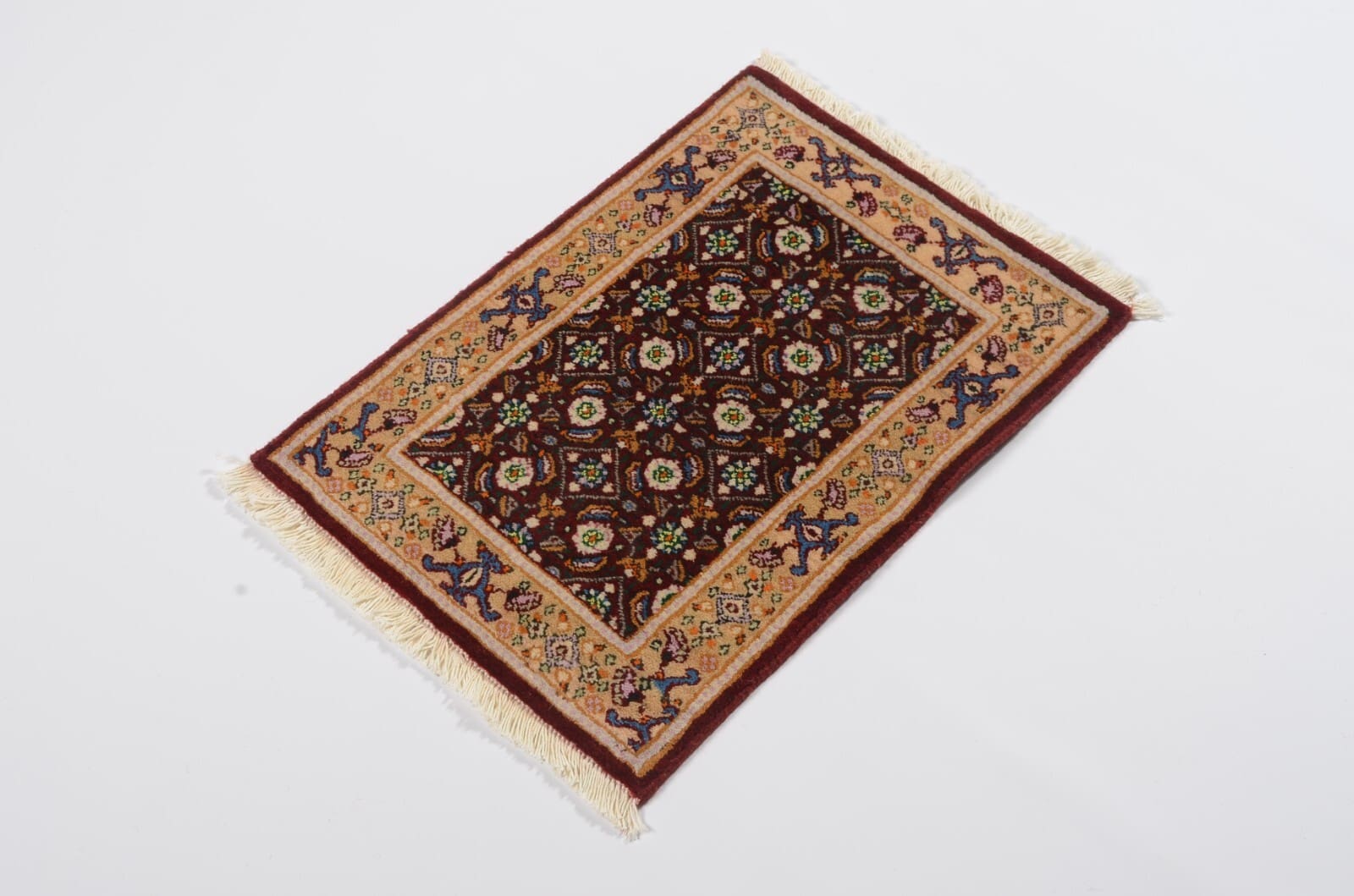 Handgeknüpfter Perserteppich Moud 60x40 cm 300.000 Knoten neu