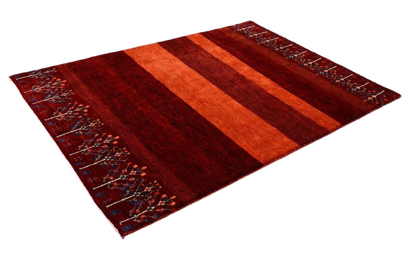 Perserteppich Gabbeh Loribaft 230 x 166 cm, 300.000 Knoten, rot, handgeknüpft