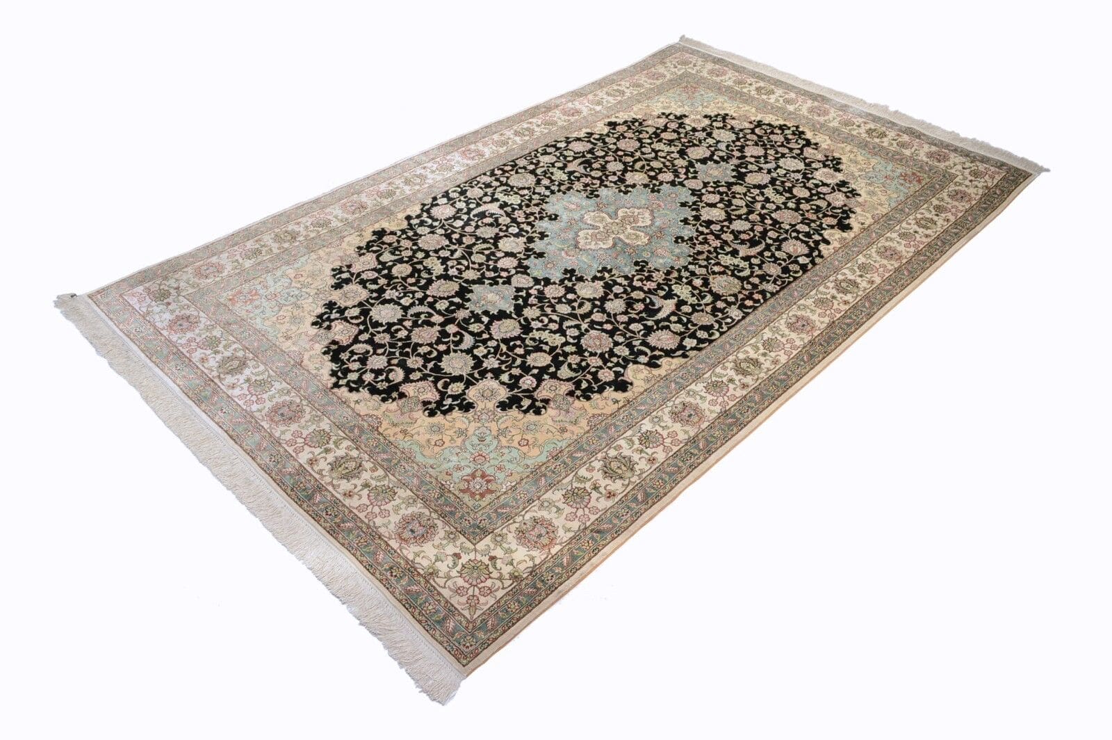 Handgeknüpfter Orientteppich 244x152 cm, 900.000 Knoten, Seide